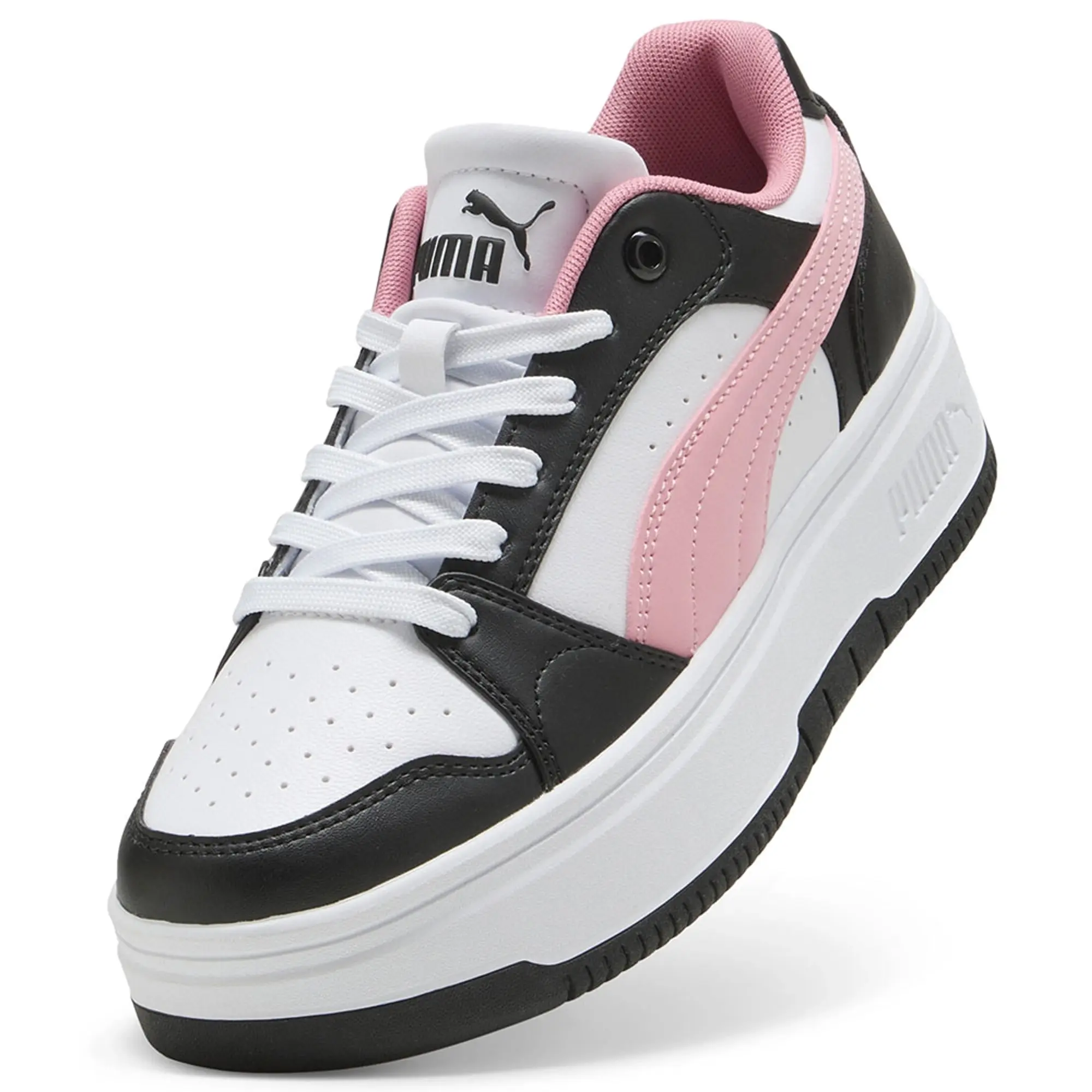PUMA Rebound Femme Low Sneakers Women, White/Pinkscape/Black, size 3