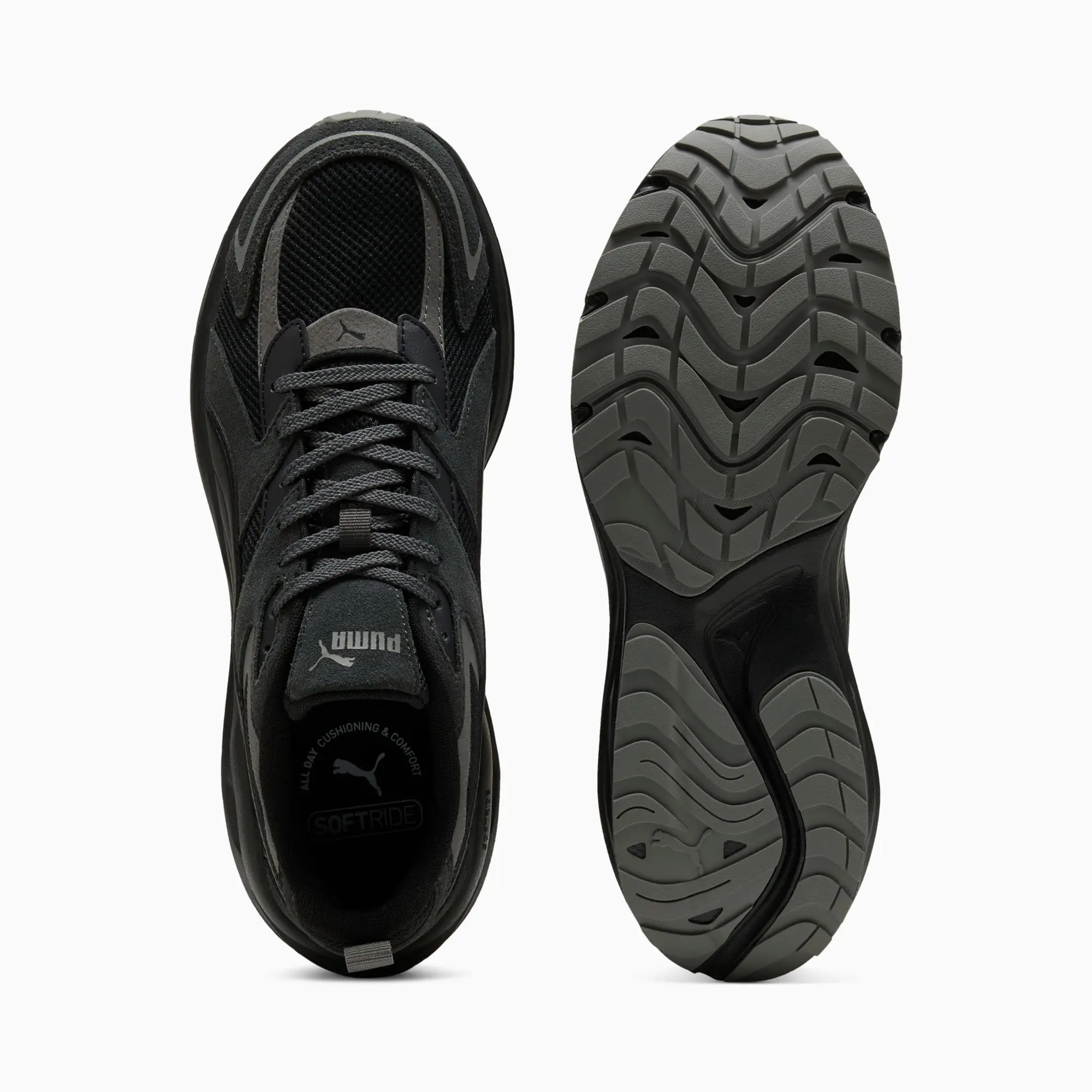 PUMA Hypnotic Sneakers Unisex, Black/Flat Dark Grey, size 10