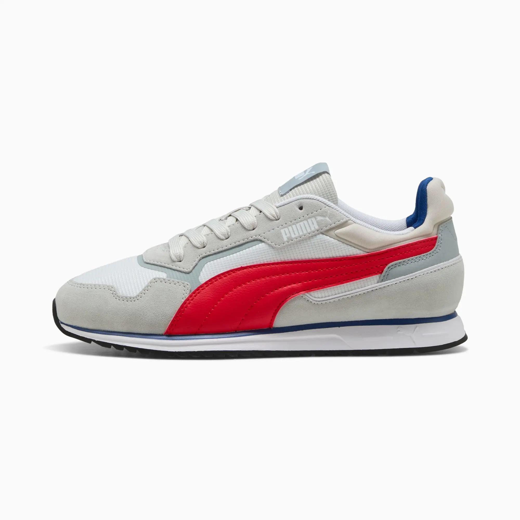 PUMA Softride ST Miler Unisex, Cool Light Grey/For All Time Red/White, size 10