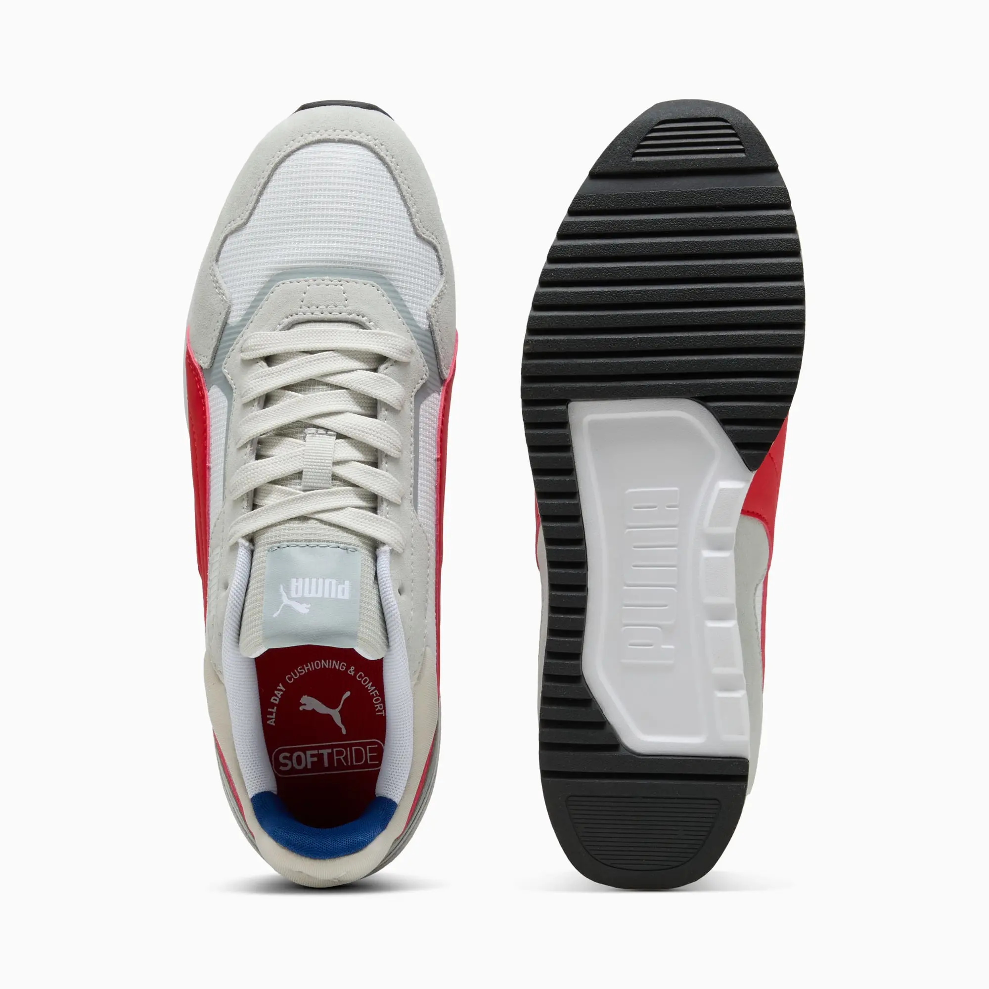 PUMA Softride ST Miler Unisex, Cool Light Grey/For All Time Red/White, size 10