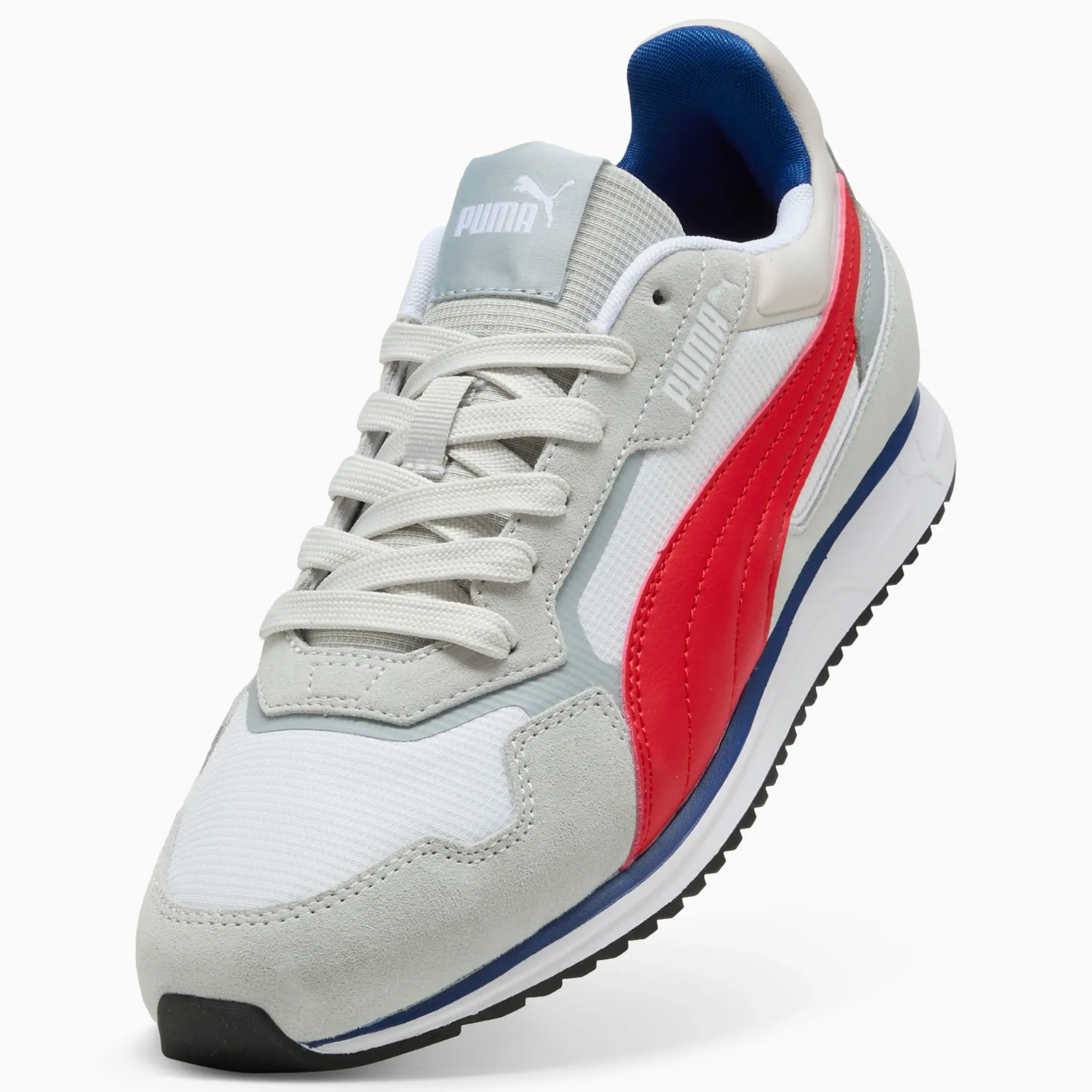 PUMA Softride ST Miler Unisex, Cool Light Grey/For All Time Red/White, size 10