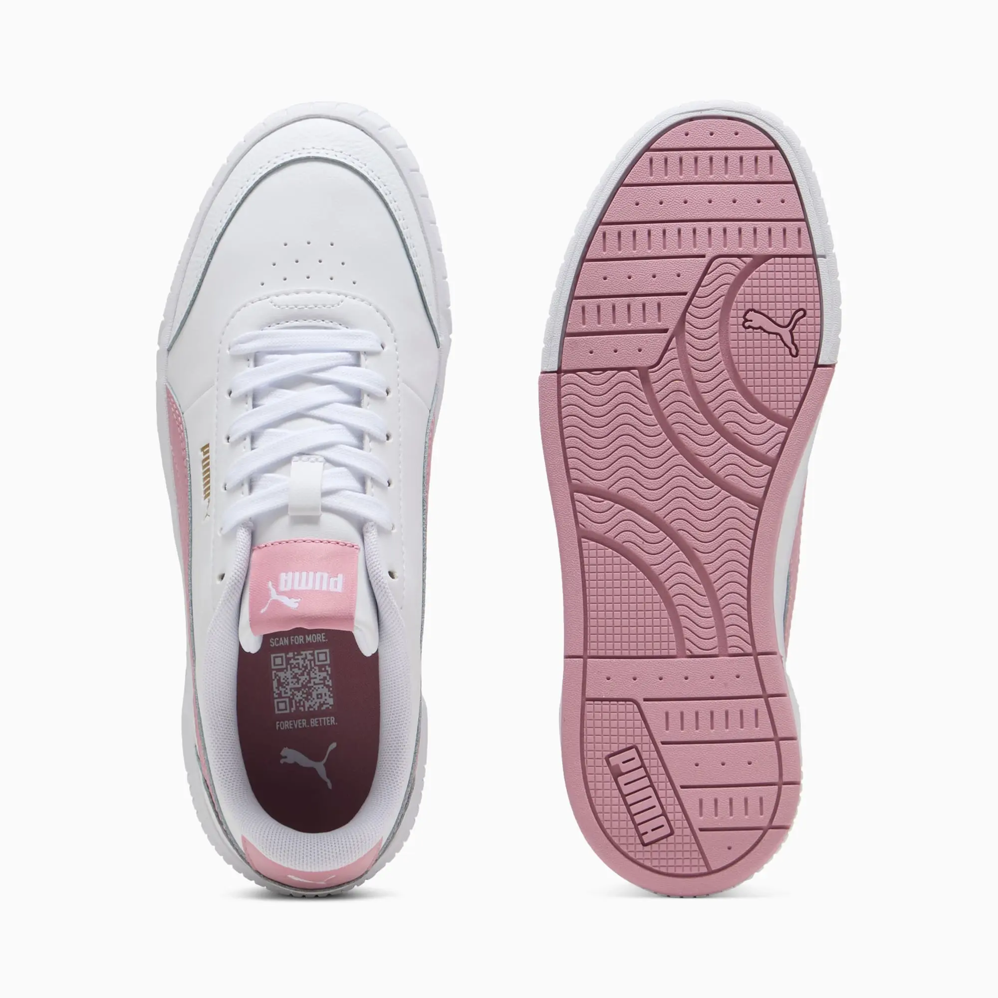 PUMA Carina Mia Sneakers Women, White/Poised Pink, size 3