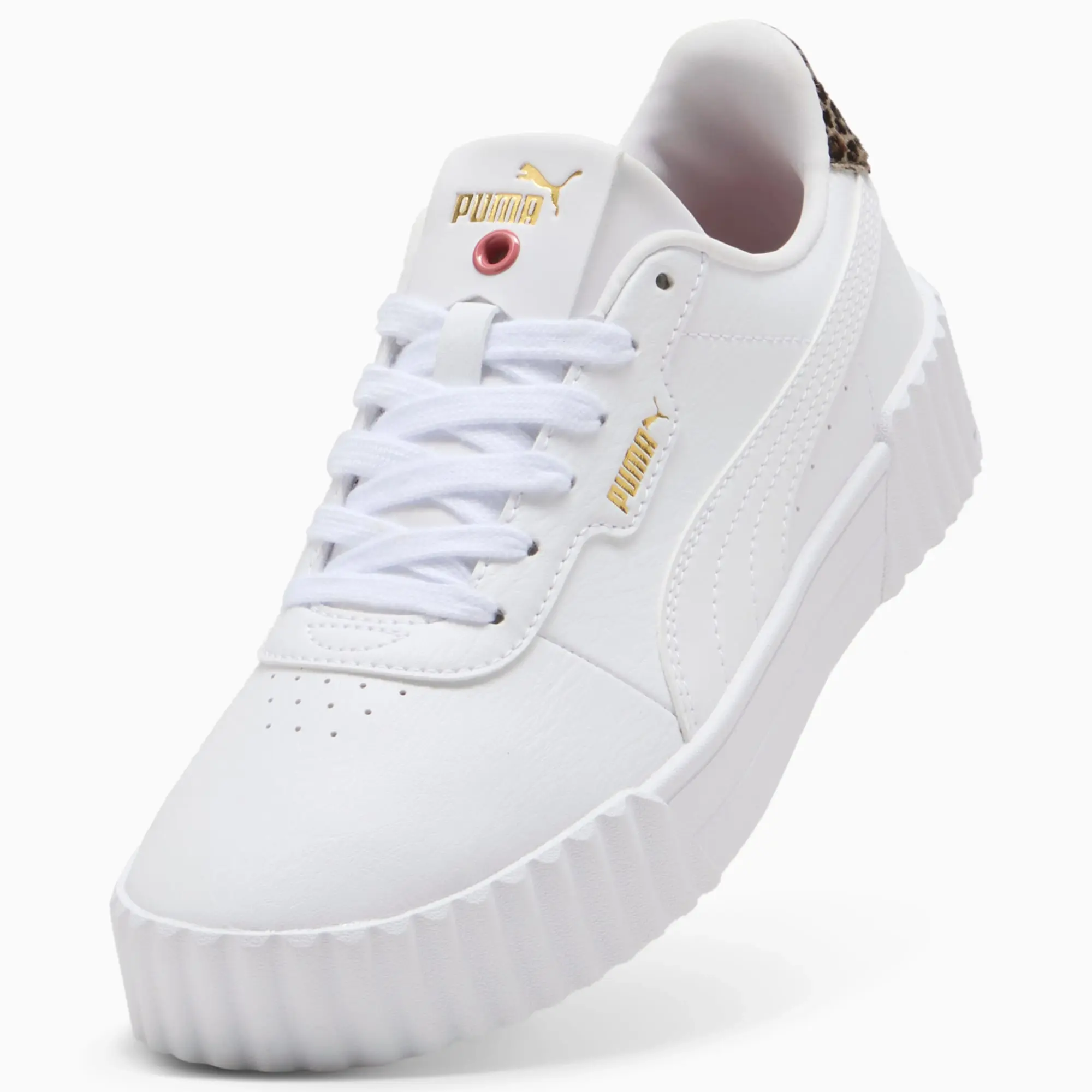 PUMA Carina 3.0 Animal Flair Sneakers Women, White/Gold, size 3