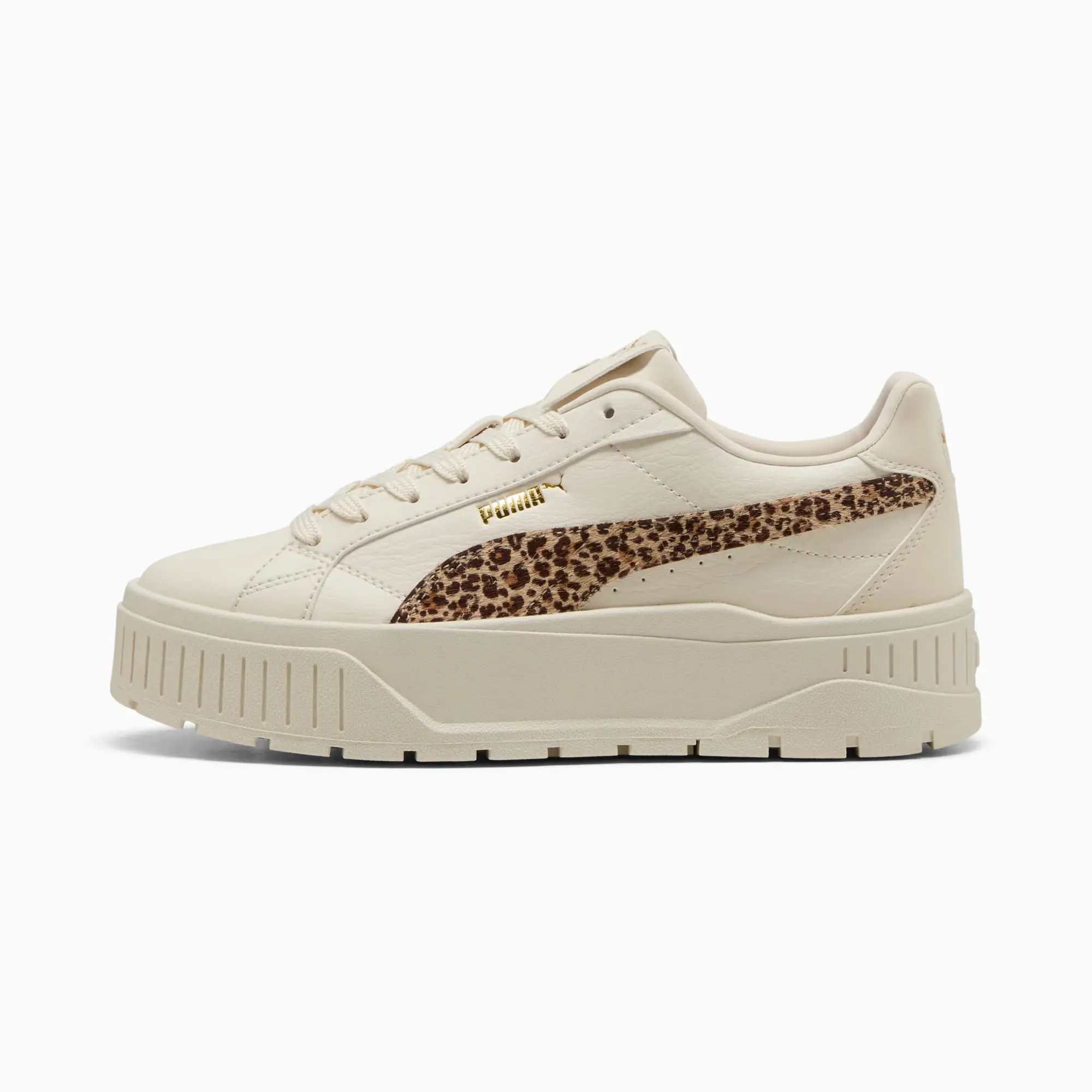 PUMA Karmen II Animal Flair Sneakers Women, Alpine Snow/Toasted Almond, size 3