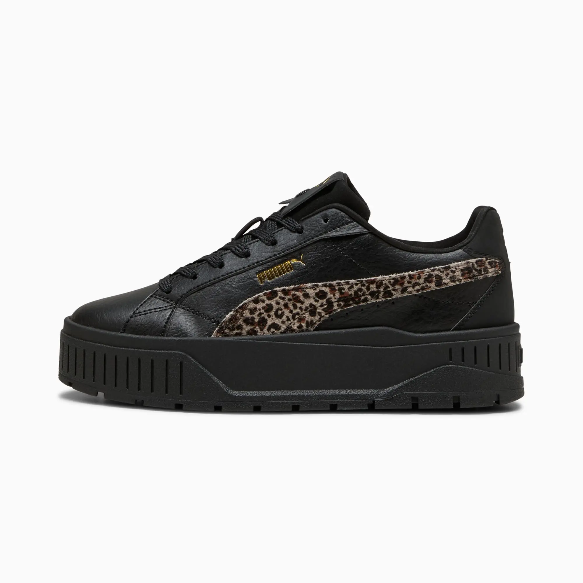 PUMA Karmen II Animal Flair Sneakers Women, Black/Dusky Grey, size 3