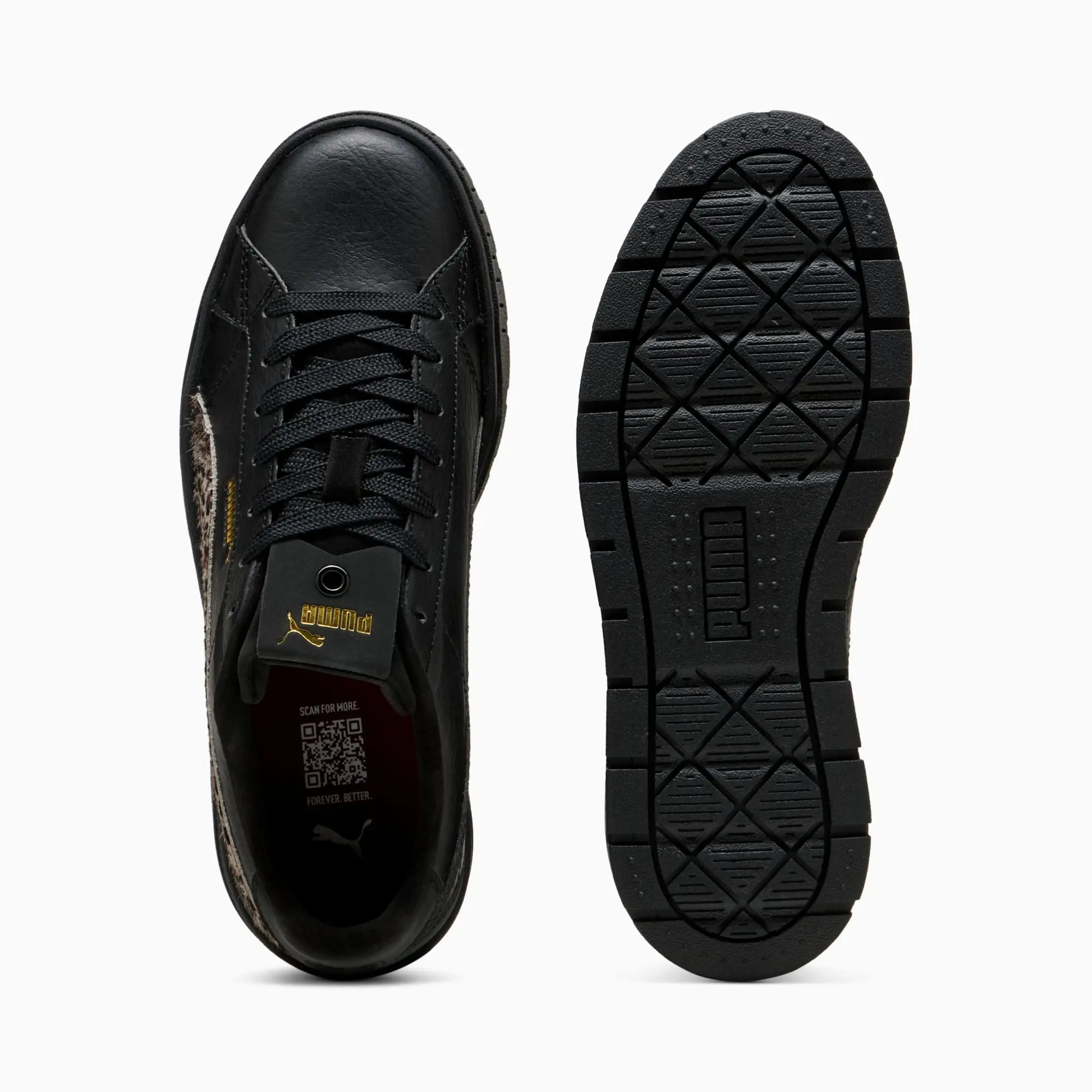 PUMA Karmen II Animal Flair Sneakers Women, Black/Dusky Grey, size 3