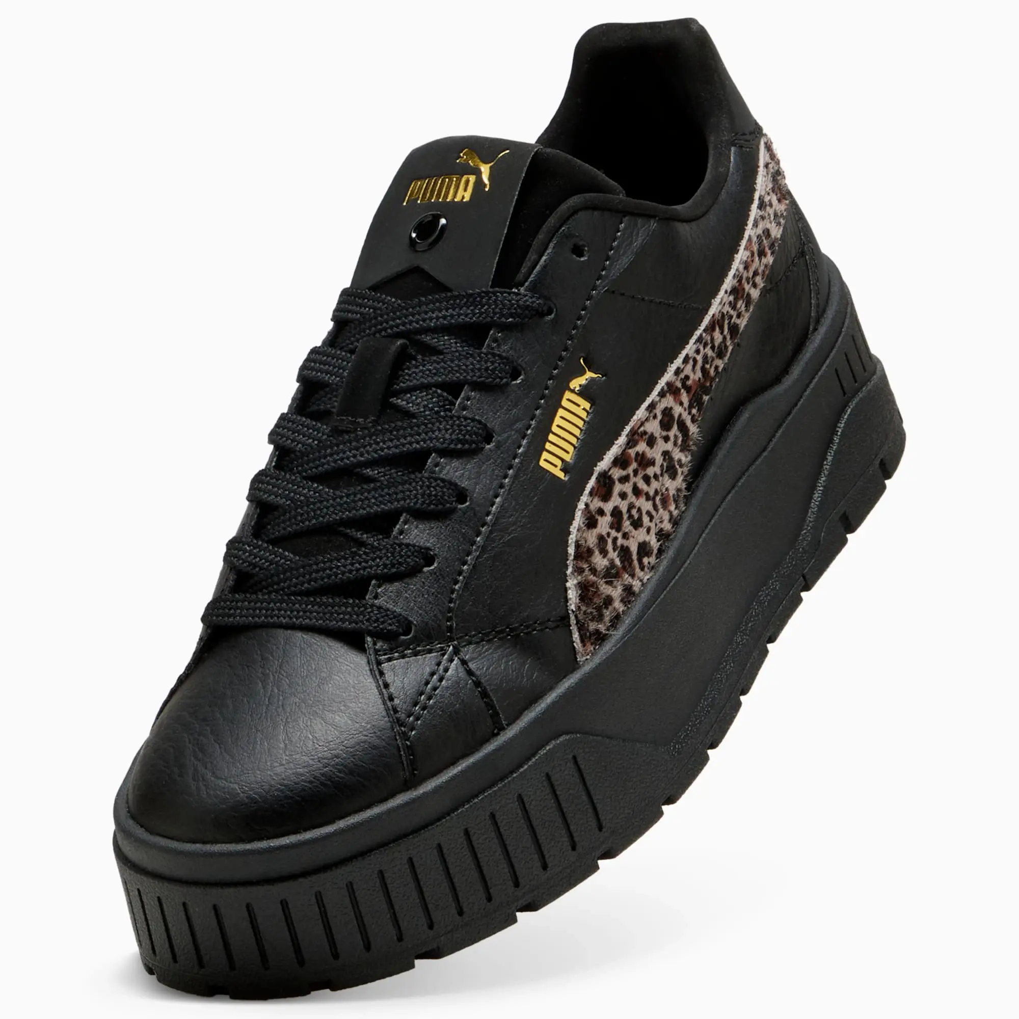 PUMA Karmen II Animal Flair Sneakers Women, Black/Dusky Grey, size 3