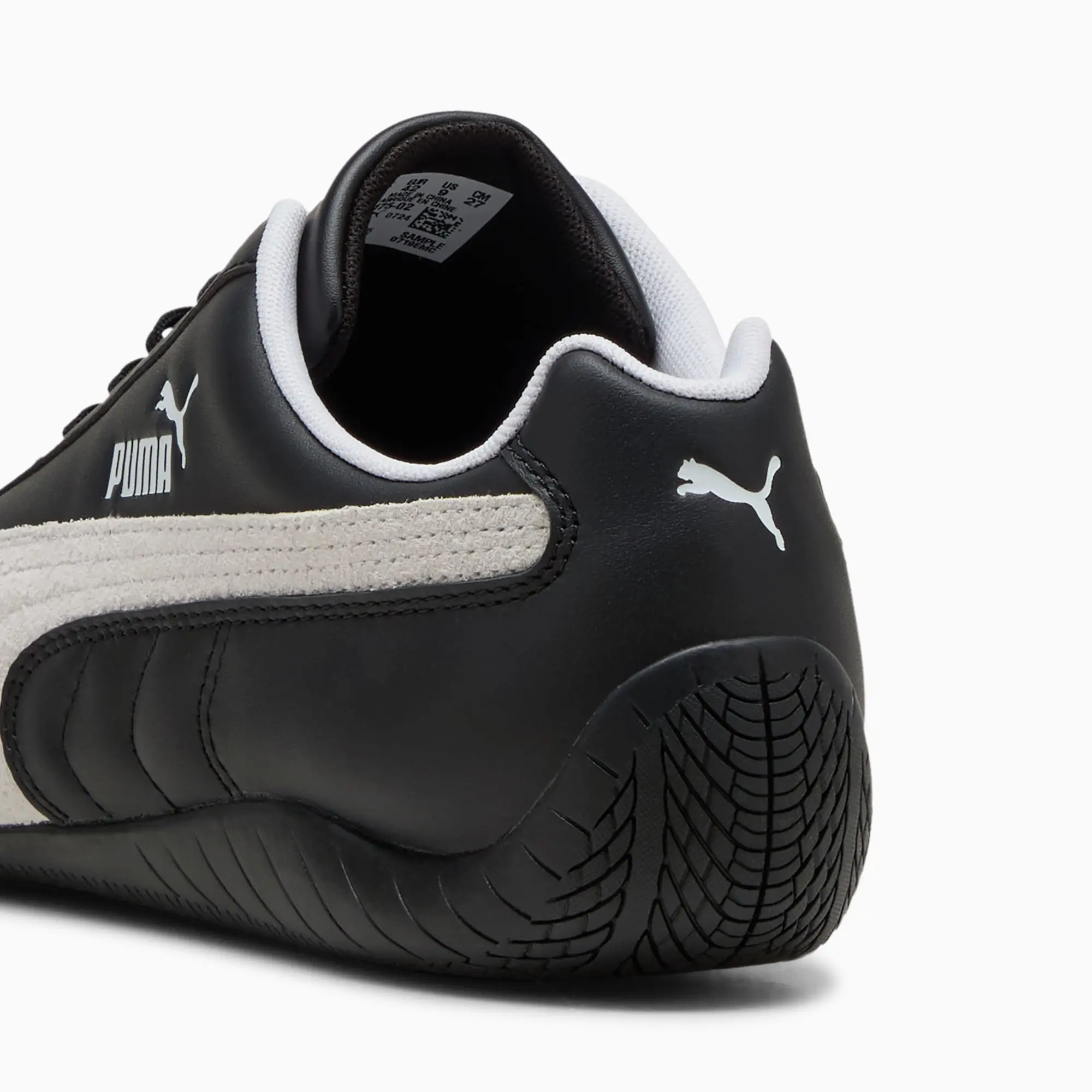 PUMA SpeedCat Leather Sneakers Unisex, Black/White, size 10