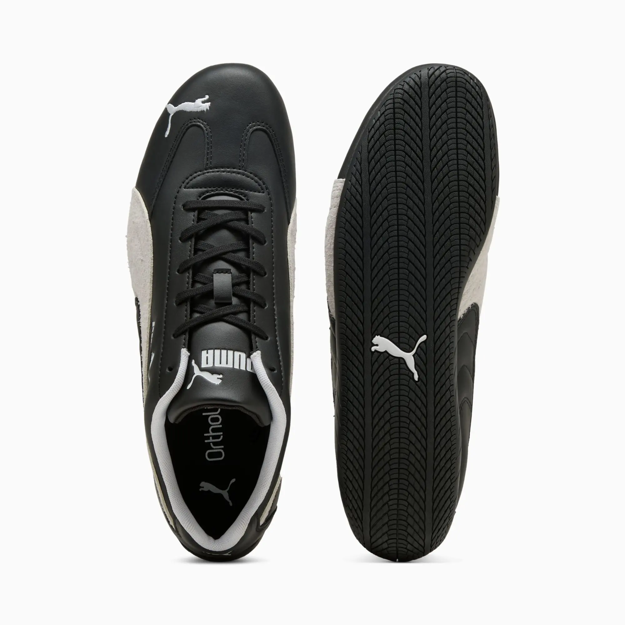 PUMA SpeedCat Leather Sneakers Unisex, Black/White, size 10