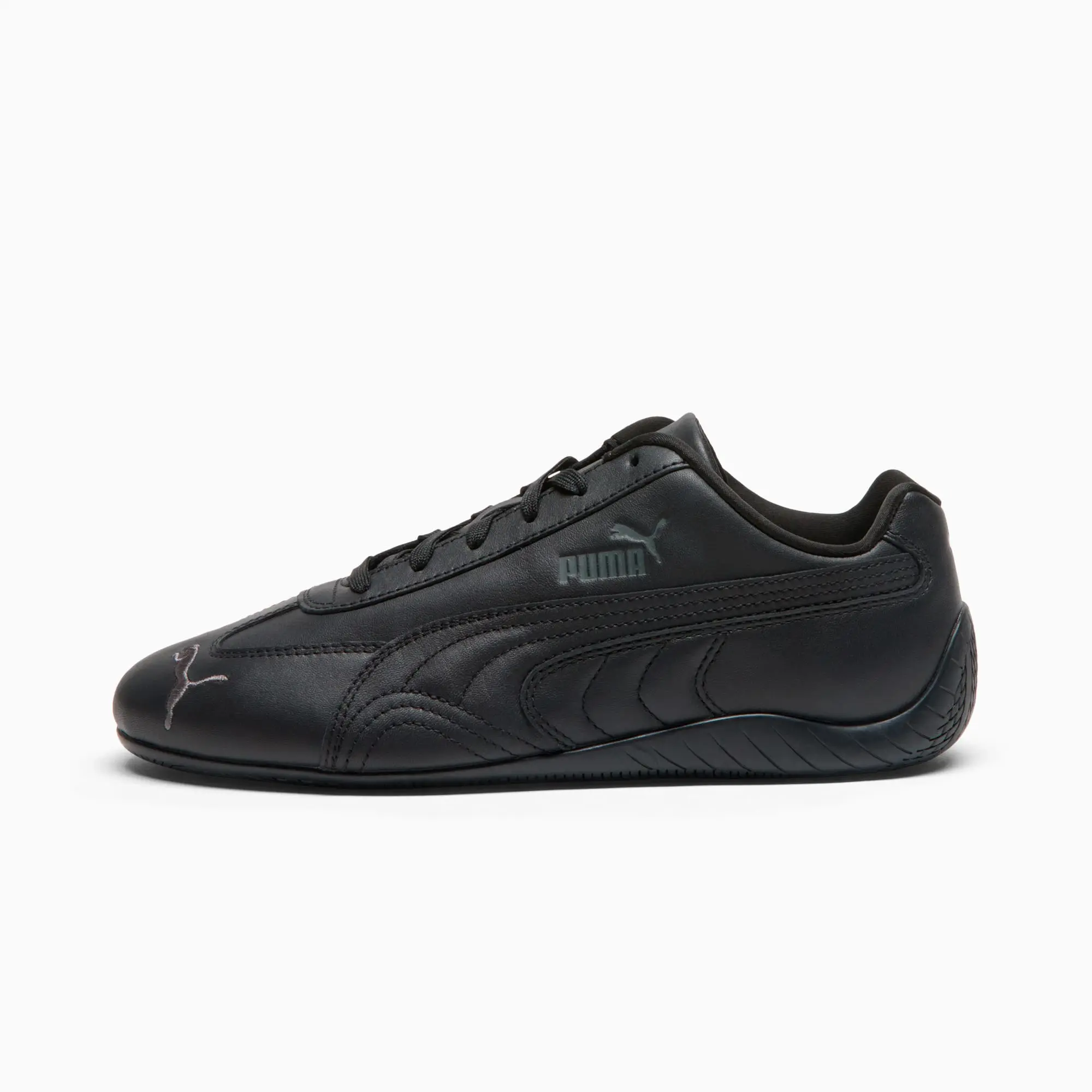 PUMA SpeedCat Full Leather Sneakers Unisex, Black/Shadow Grey, size 10