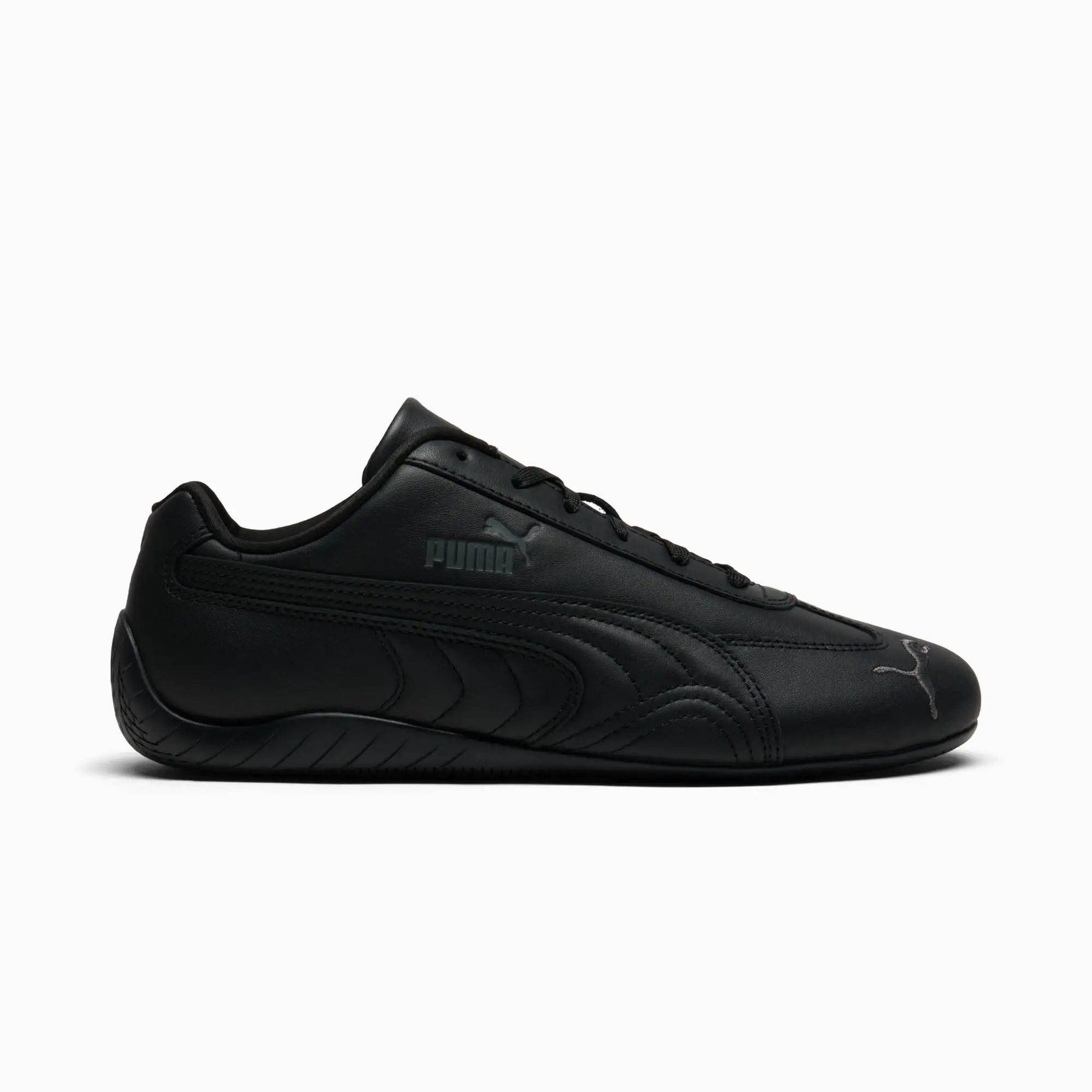 PUMA SpeedCat Full Leather Sneakers Unisex, Black/Shadow Grey, size 10