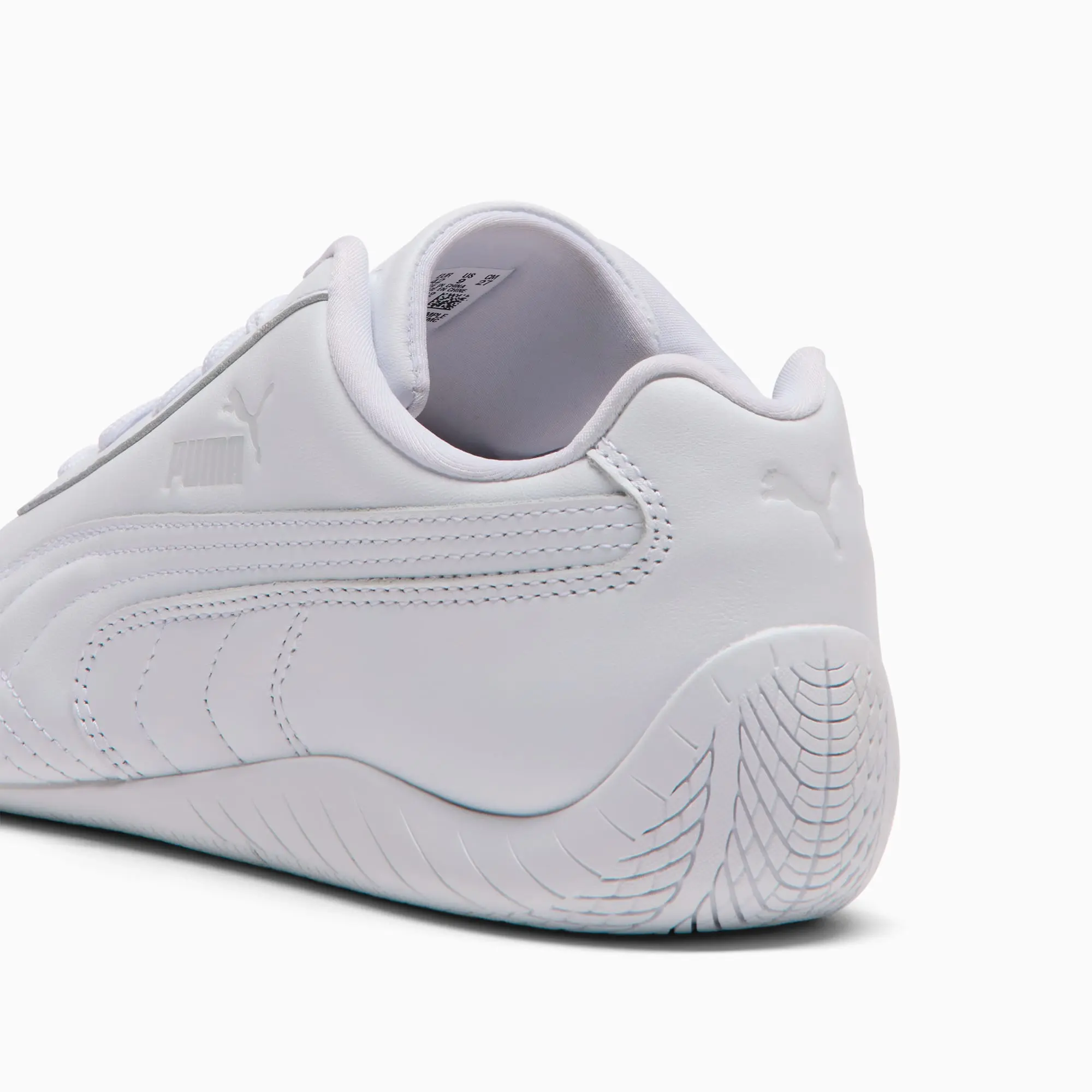 PUMA SpeedCat Full Leather Sneakers Unisex, White/Feather Grey, size 10