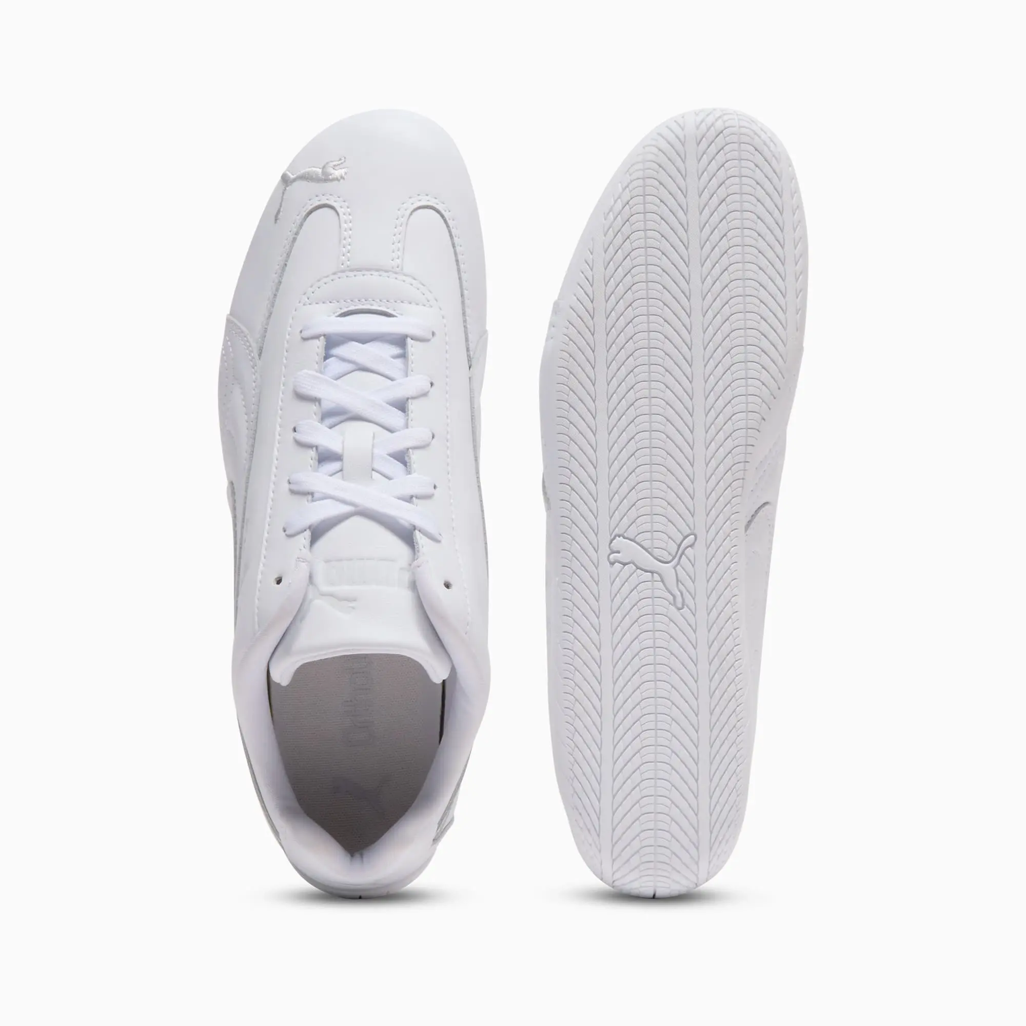 PUMA SpeedCat Full Leather Sneakers Unisex, White/Feather Grey, size 10