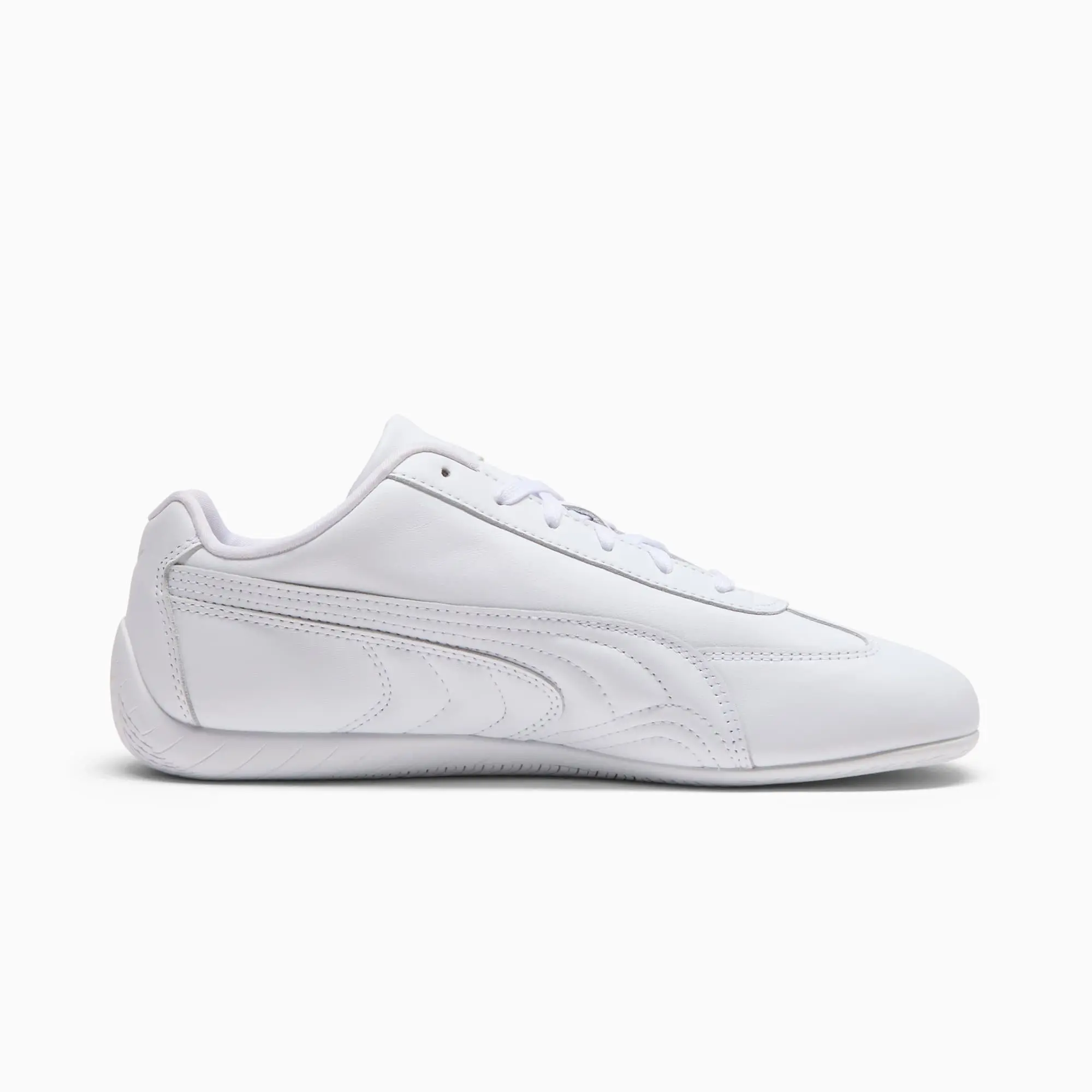 PUMA SpeedCat Full Leather Sneakers Unisex, White/Feather Grey, size 10