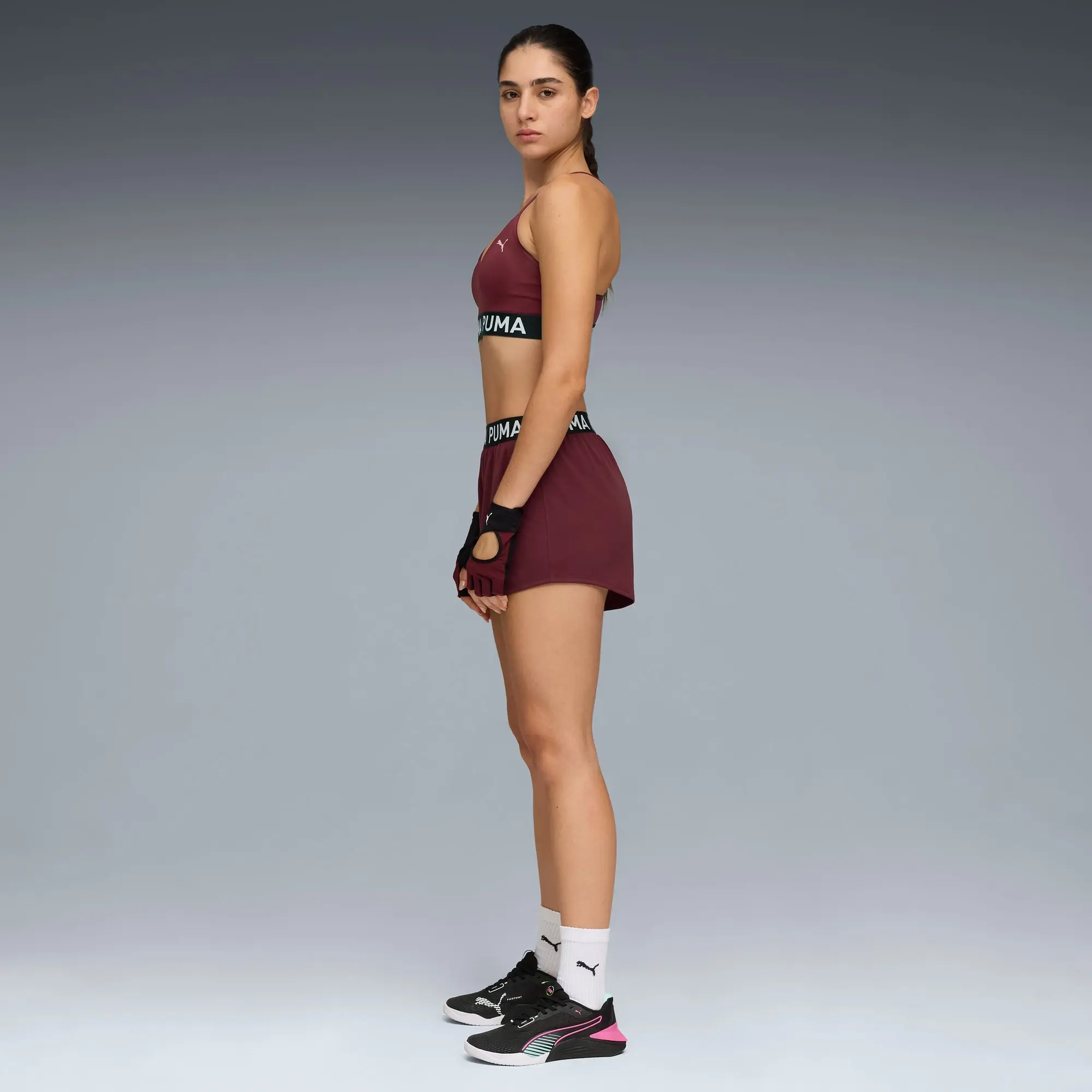 PUMA Strong 3" Knit Shorts Women, Ruby Shimmer, size 3XL
