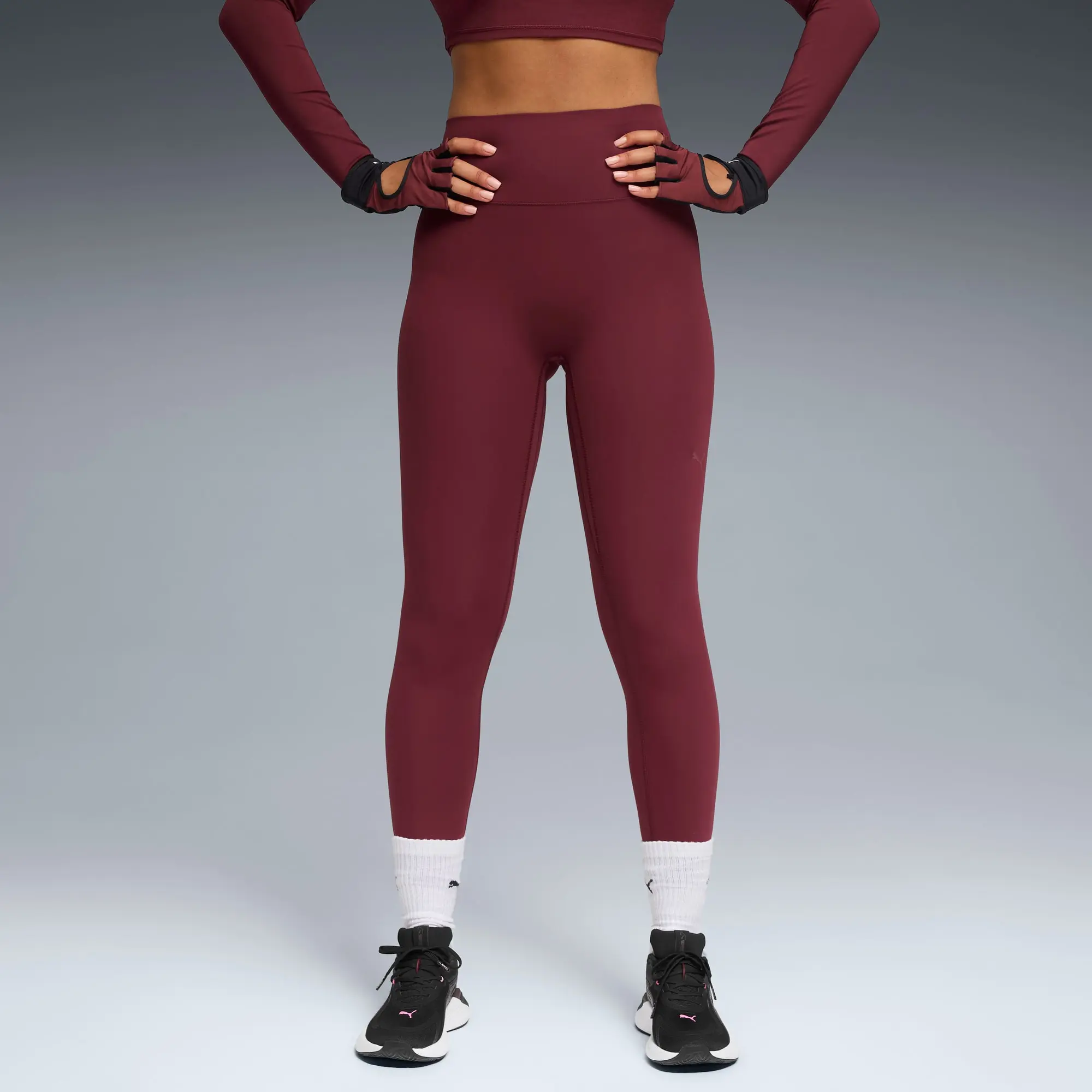 PUMA Shapeluxe High-Waist Training Tights Women, Ruby Shimmer, size Large
