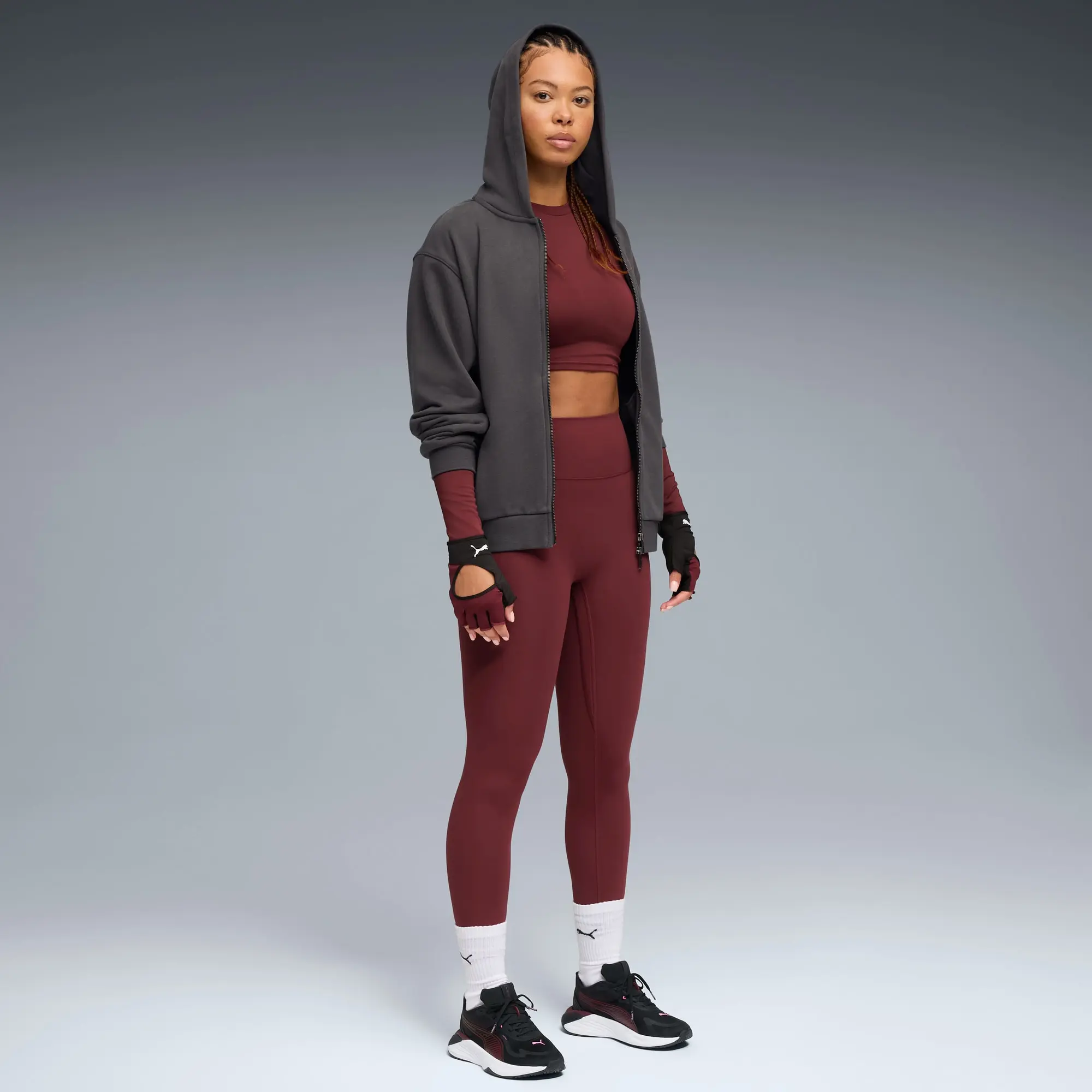 PUMA Shapeluxe High-Waist Training Tights Women, Ruby Shimmer, size Large