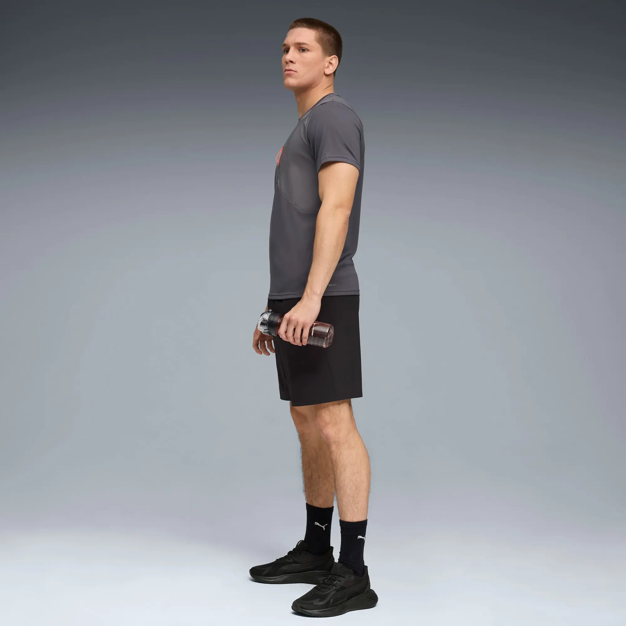 PUMA Flex Jacquard Training Pocket T-Shirt Men, Cool Dark Grey, size 3XL