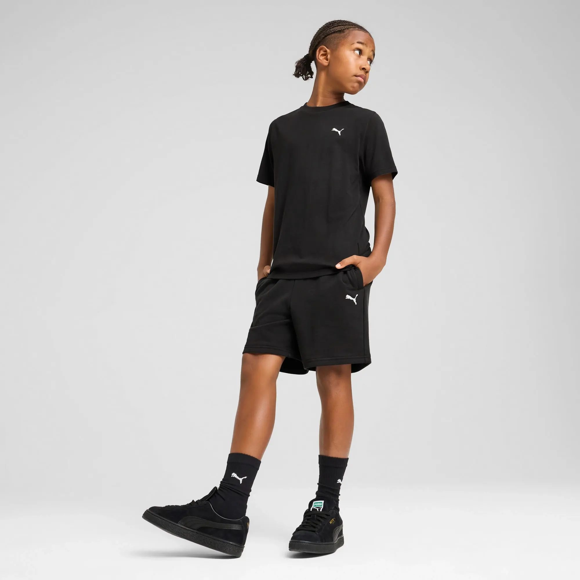 PUMA Wardrobe Ess T-Shirt Youth, Black, size 11-12 Youth