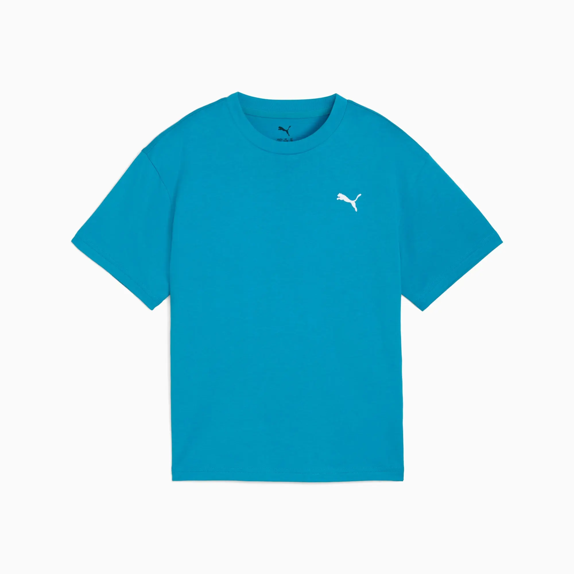 PUMA Wardrobe Ess Boxy T-Shirt Youth, Tropical Blue, size 11-12 Youth