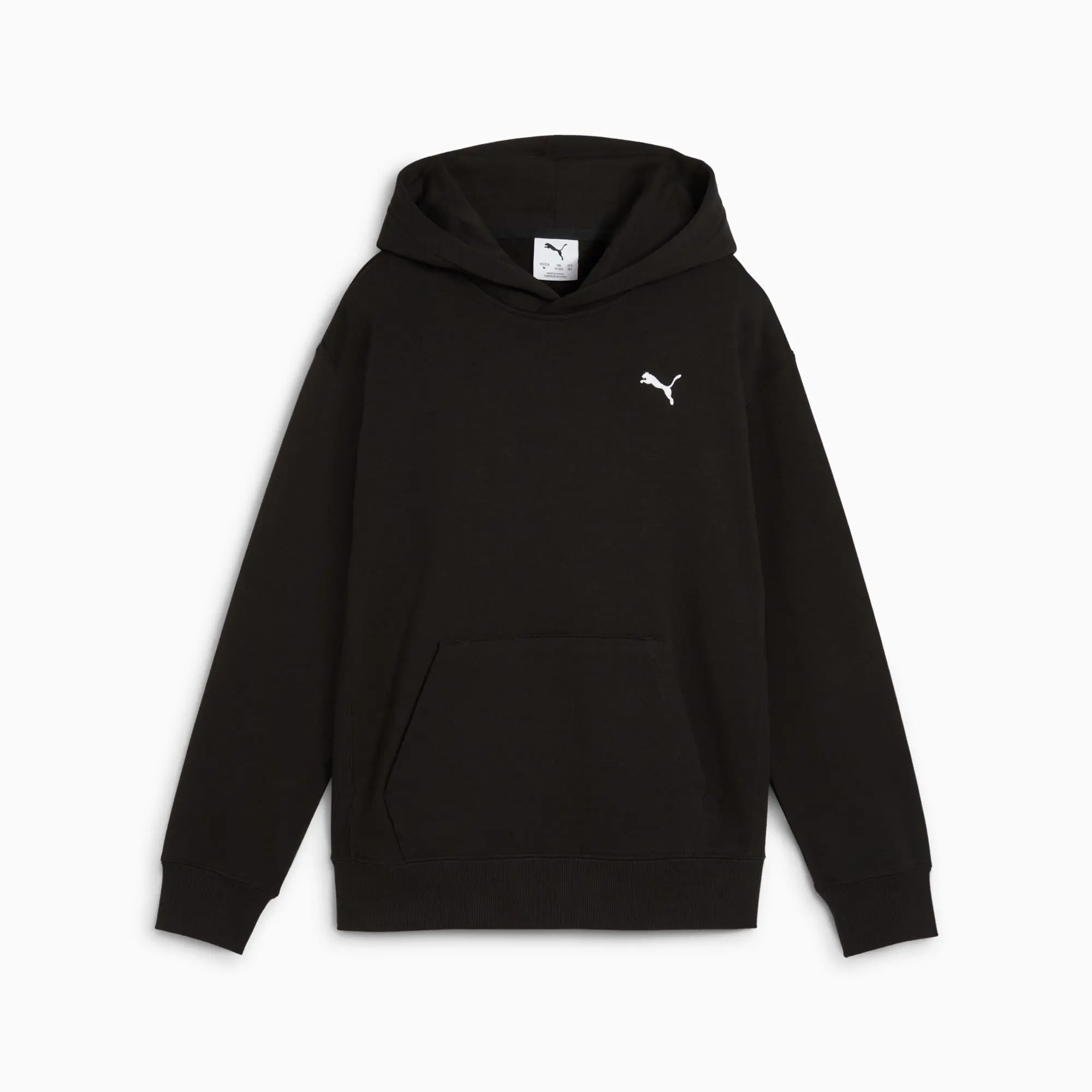 PUMA Wardrobe Essentials Relaxed Hoodie Youth, Black, size 11-12 Youth