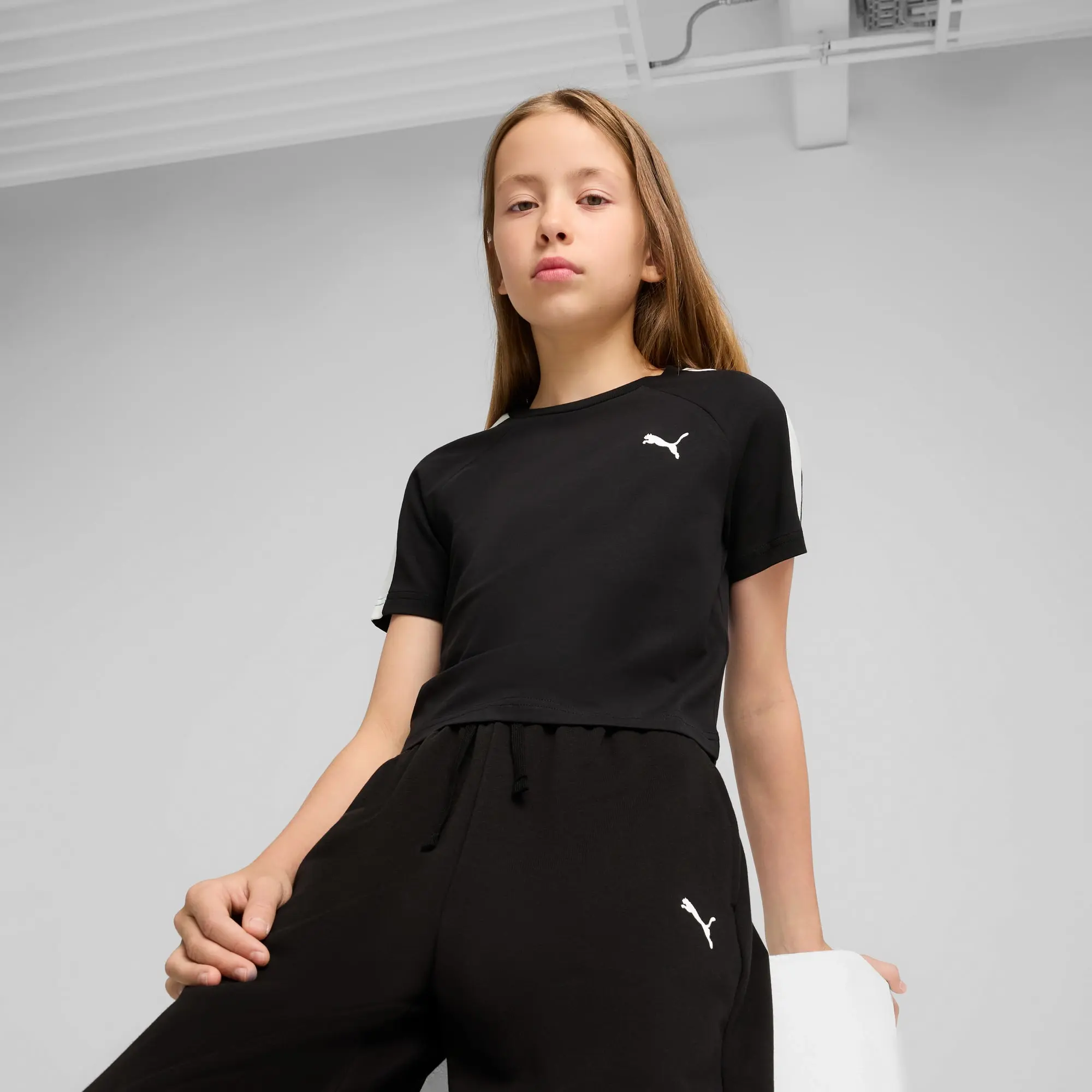 PUMA T7 Baby T-Shirt Youth, Black, size 11-12 Youth
