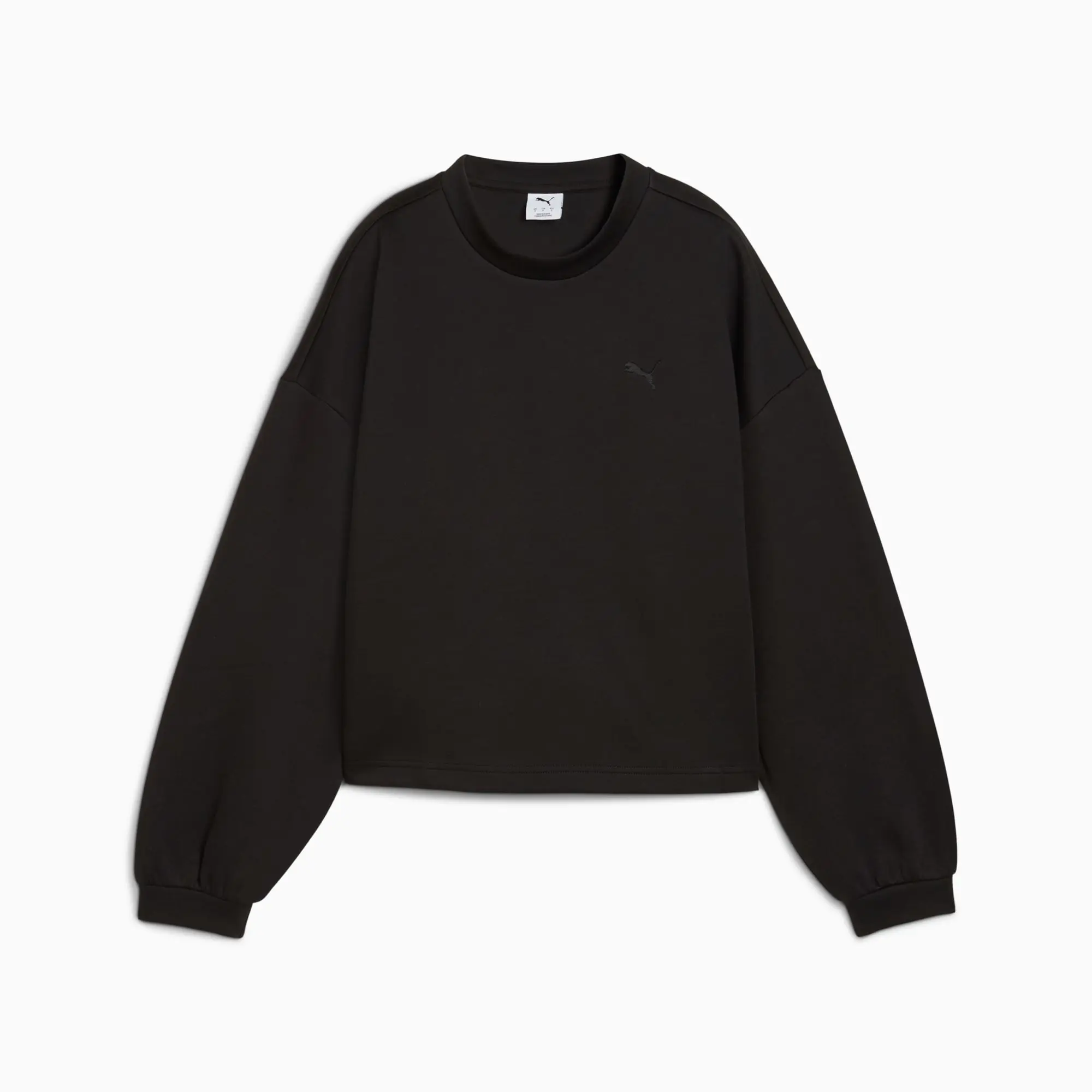 PUMA Wardrobe Essentials Oversized Crew Shirt Women, Black, size Large