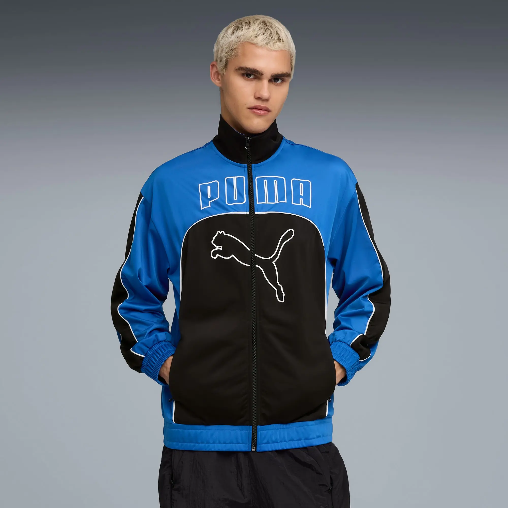Future.PUMA.Archive Relaxed Track Jacket Unisex, Mountain Blue/Black, size Large