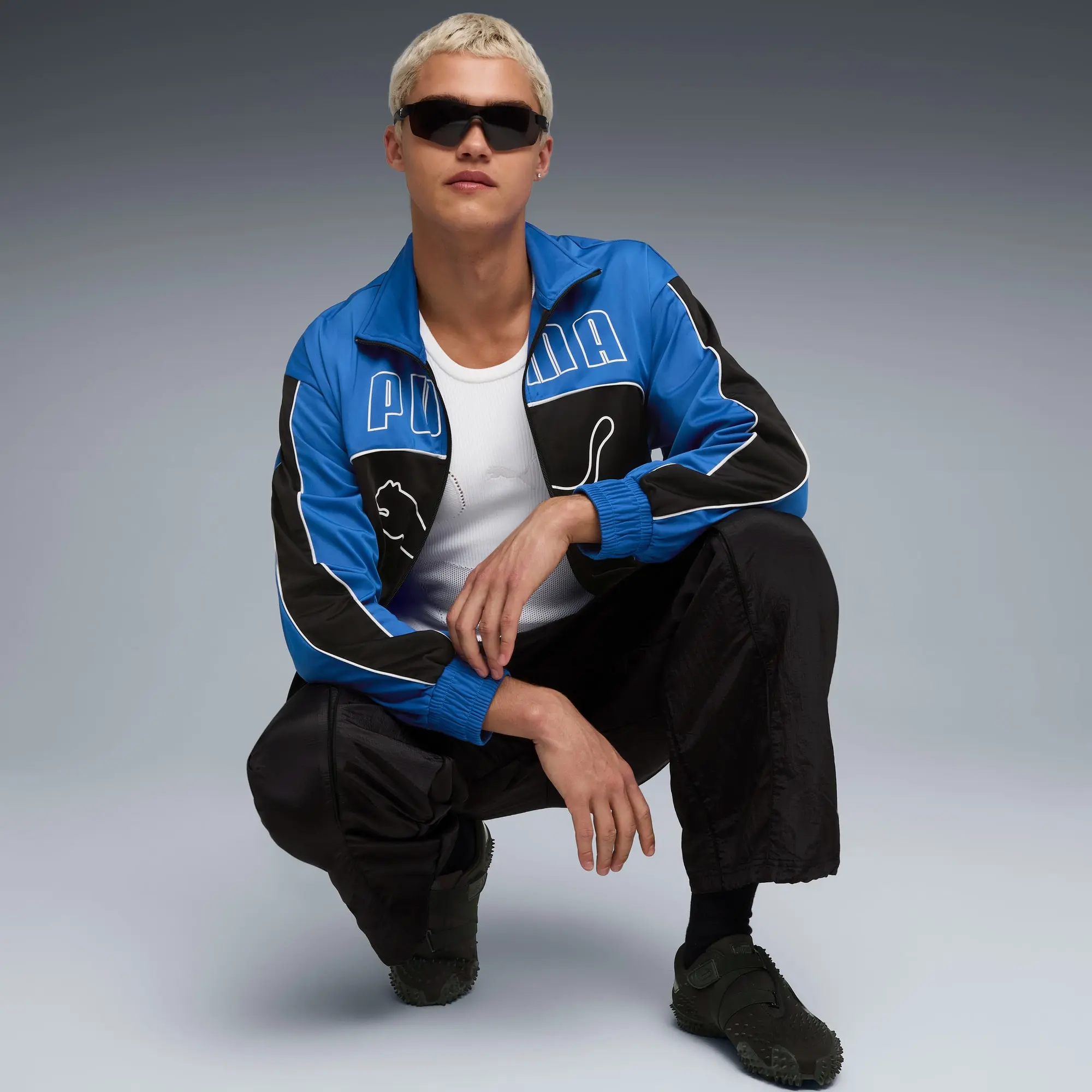 Future.PUMA.Archive Relaxed Track Jacket Unisex, Mountain Blue/Black, size Large