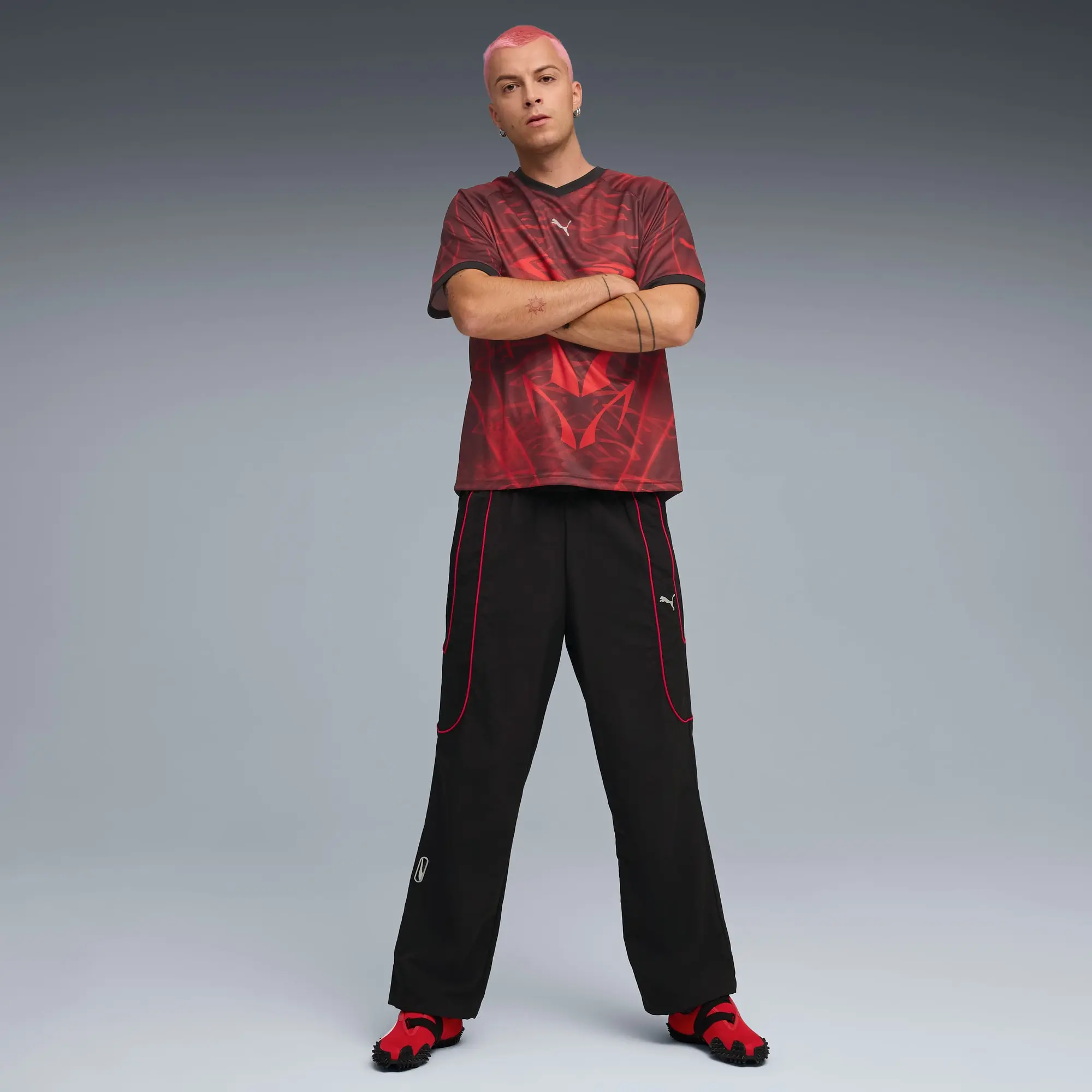 PUMAtech Relaxed Track Pants Men, Black/For All Time Red, size Large