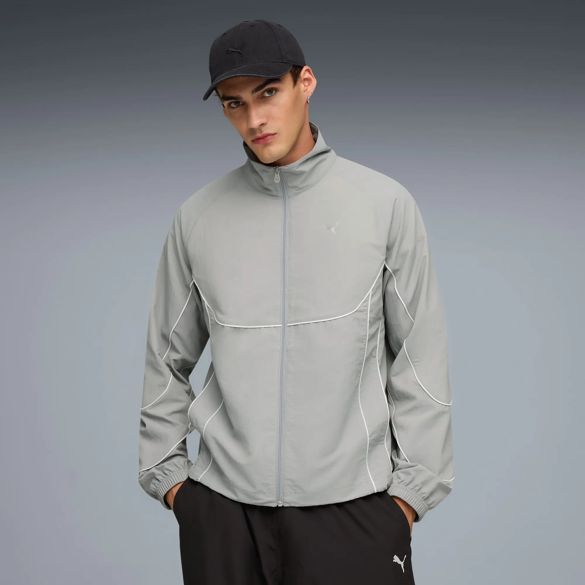 PUMAtech Track Jacket Men, Grey Echo/White, size Large