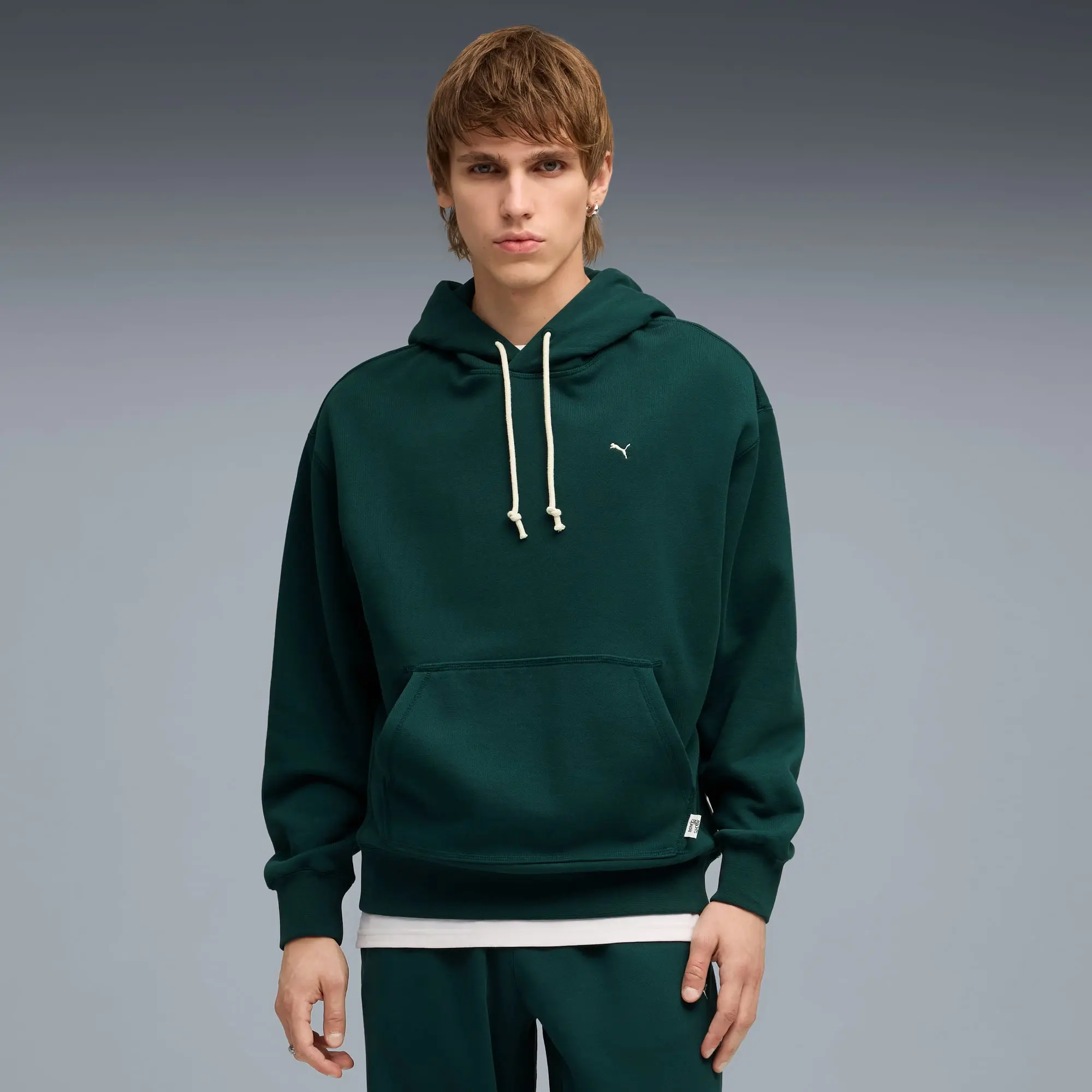 PUMA MMQ Hoodie Men, Green Terrain, size Large