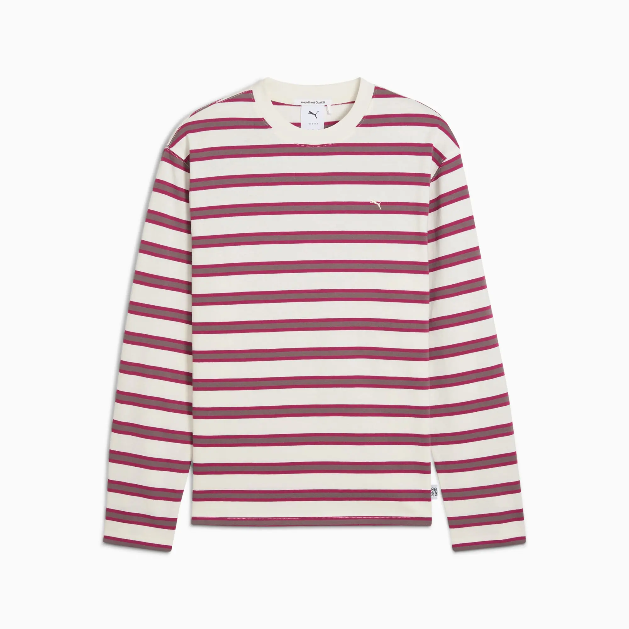 PUMA MMQ Long Sleeve Top Men, Berry, size Large