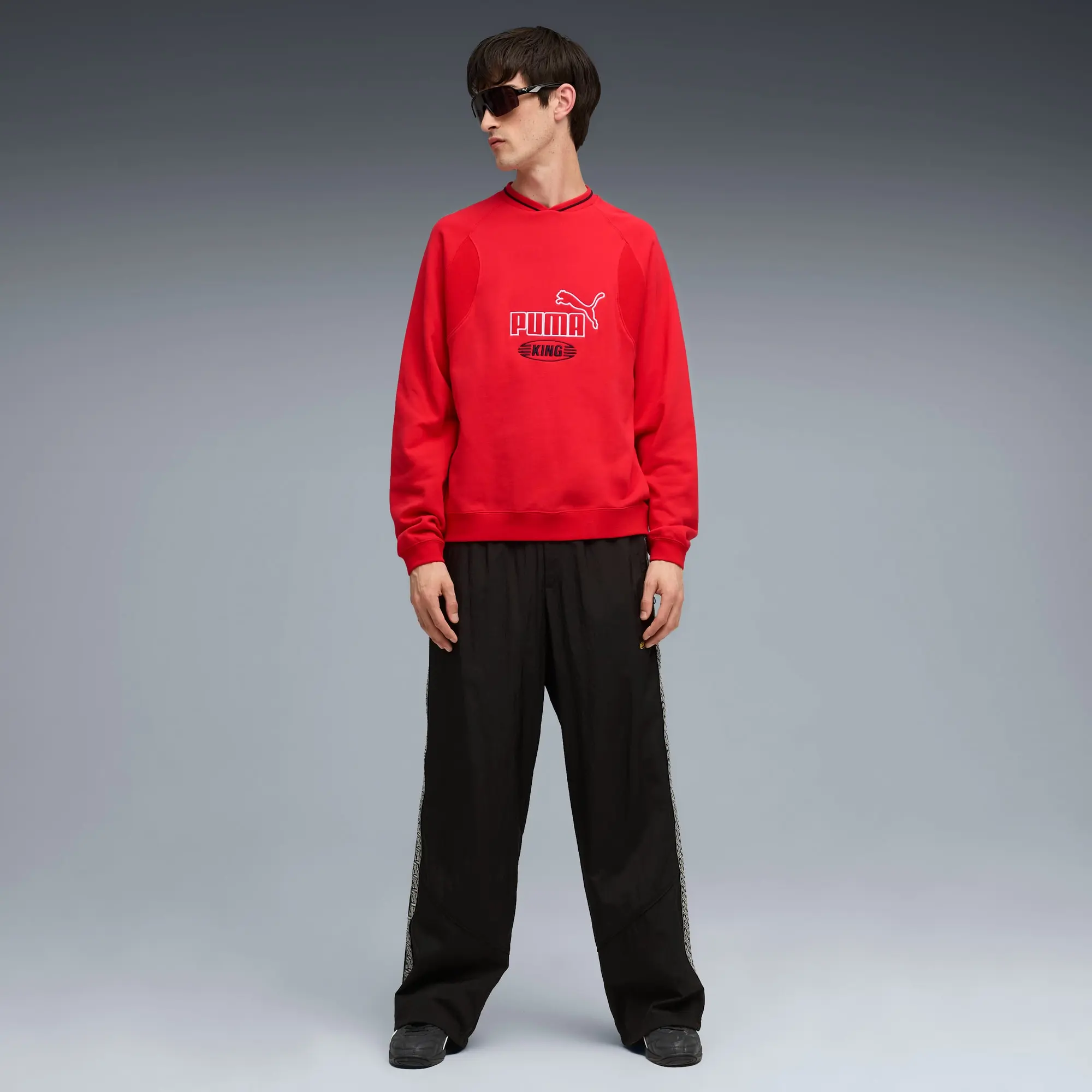 PUMA King Crew Shirt Sweat Men, For All Time Red, size Large