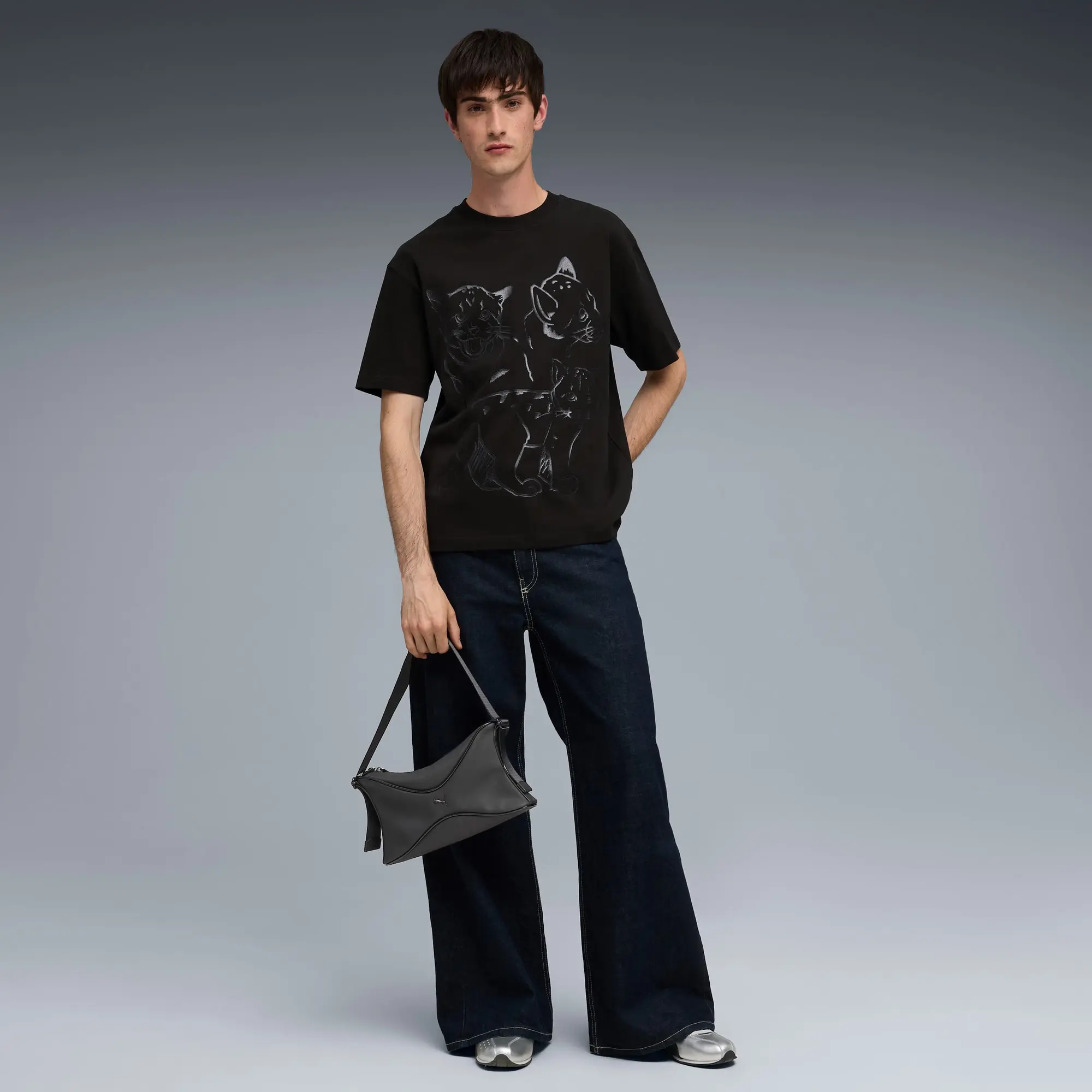 PUMA Graphic Itty Bitty T-Shirt Men, Black, size Large