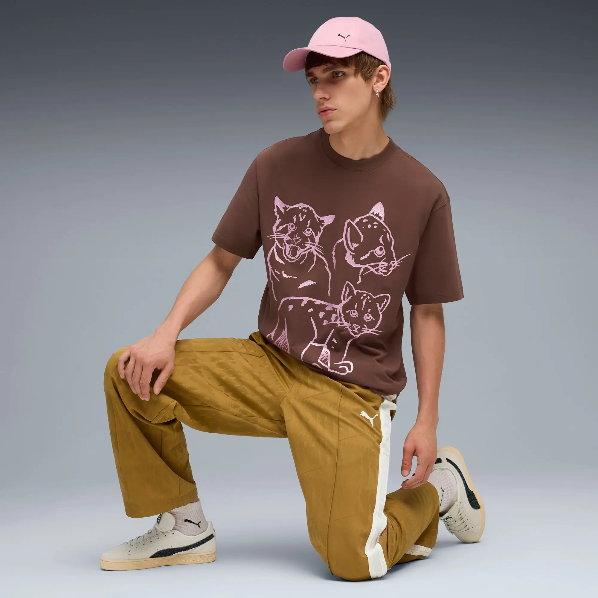 PUMA Graphic Itty Bitty T-Shirt Men, Espresso Brown, size Large