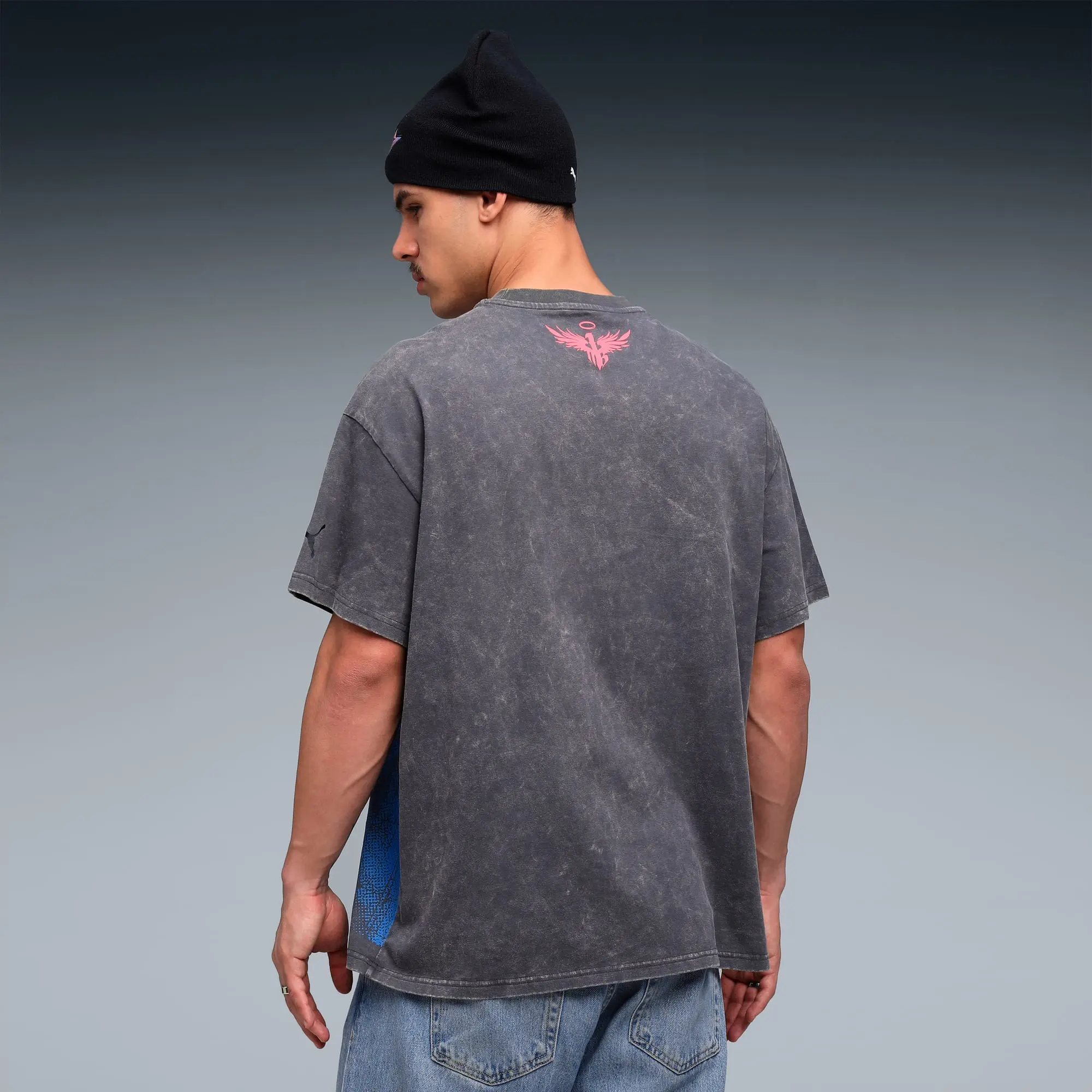 PUMA Lamelo Star Vision Graphic T-Shirt Men, Dusky Grey, size 3XL