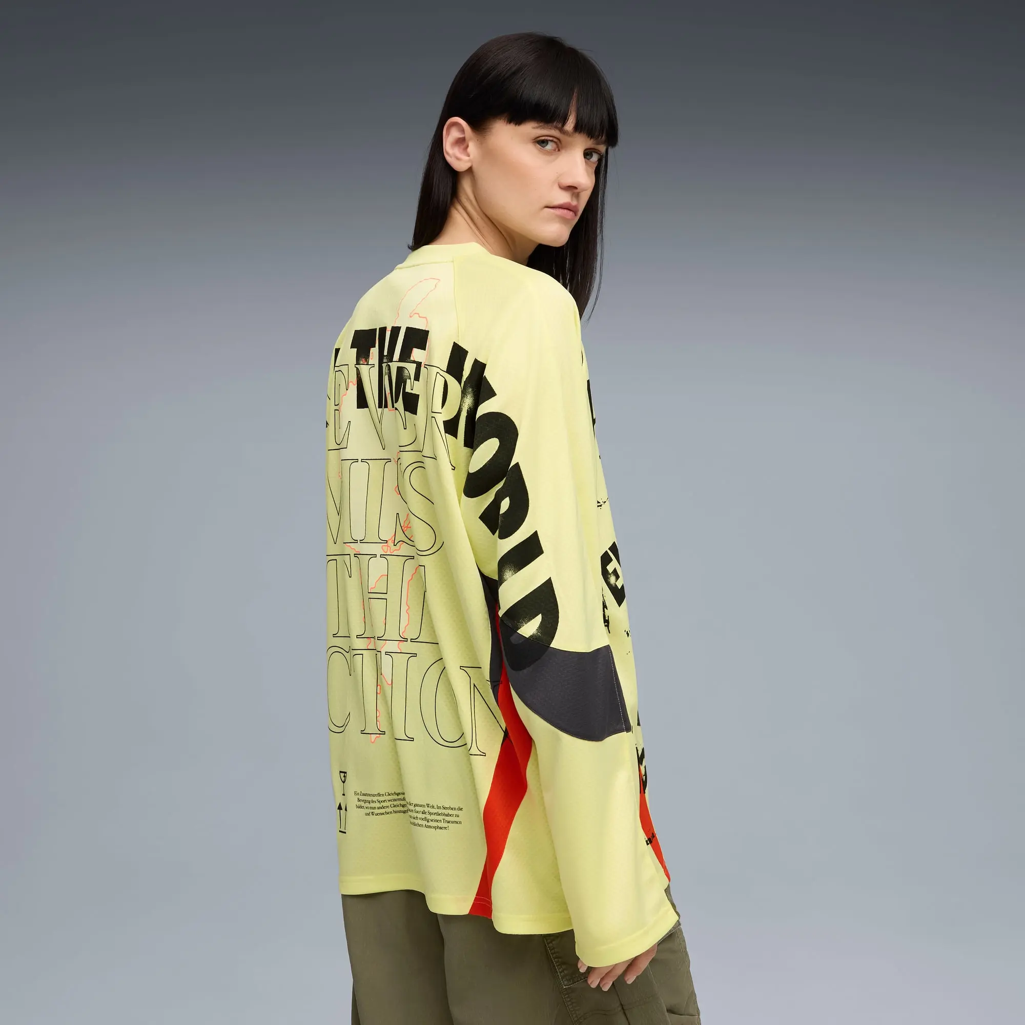 PUMA Nine To Five Long Sleeve Jersey Unisex, Gold Moon, size Large