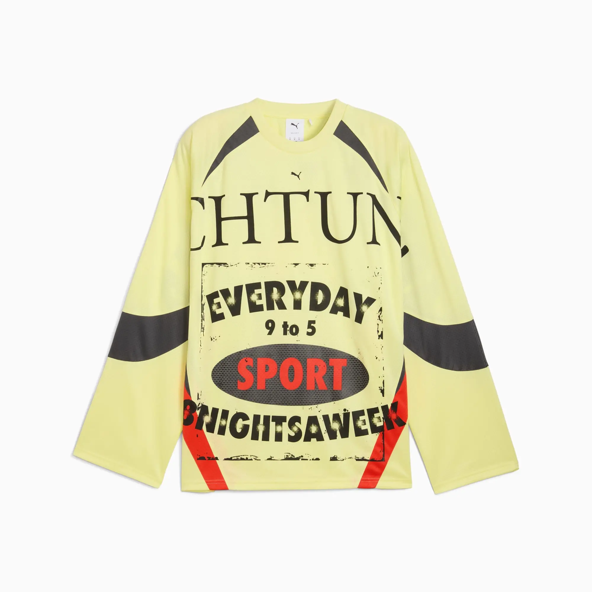 PUMA Nine To Five Long Sleeve Jersey Unisex, Gold Moon, size Large