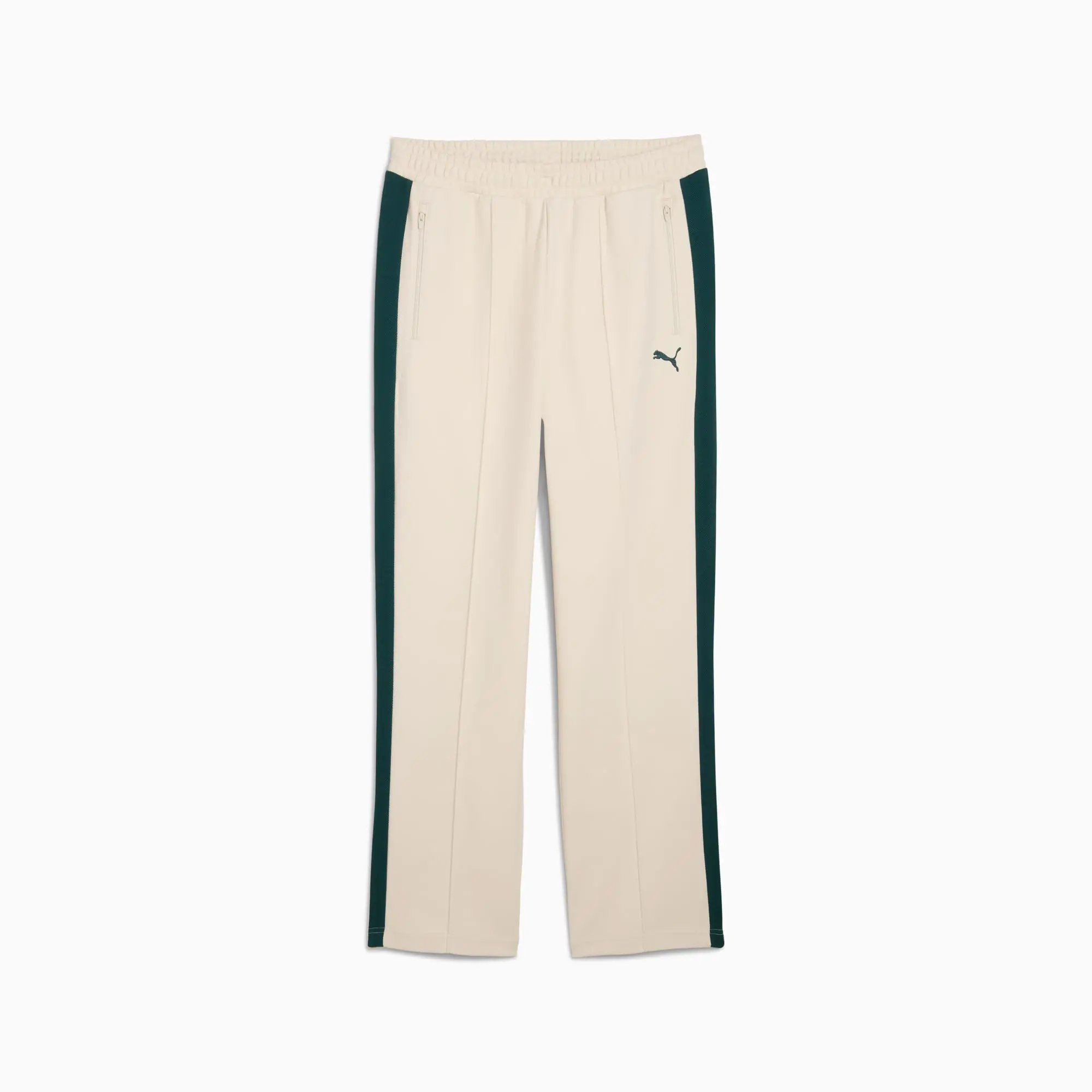 PUMA T7 Relaxed Jacquard Track Pants Unisex, Alpine Snow/Green Terrain, size Large