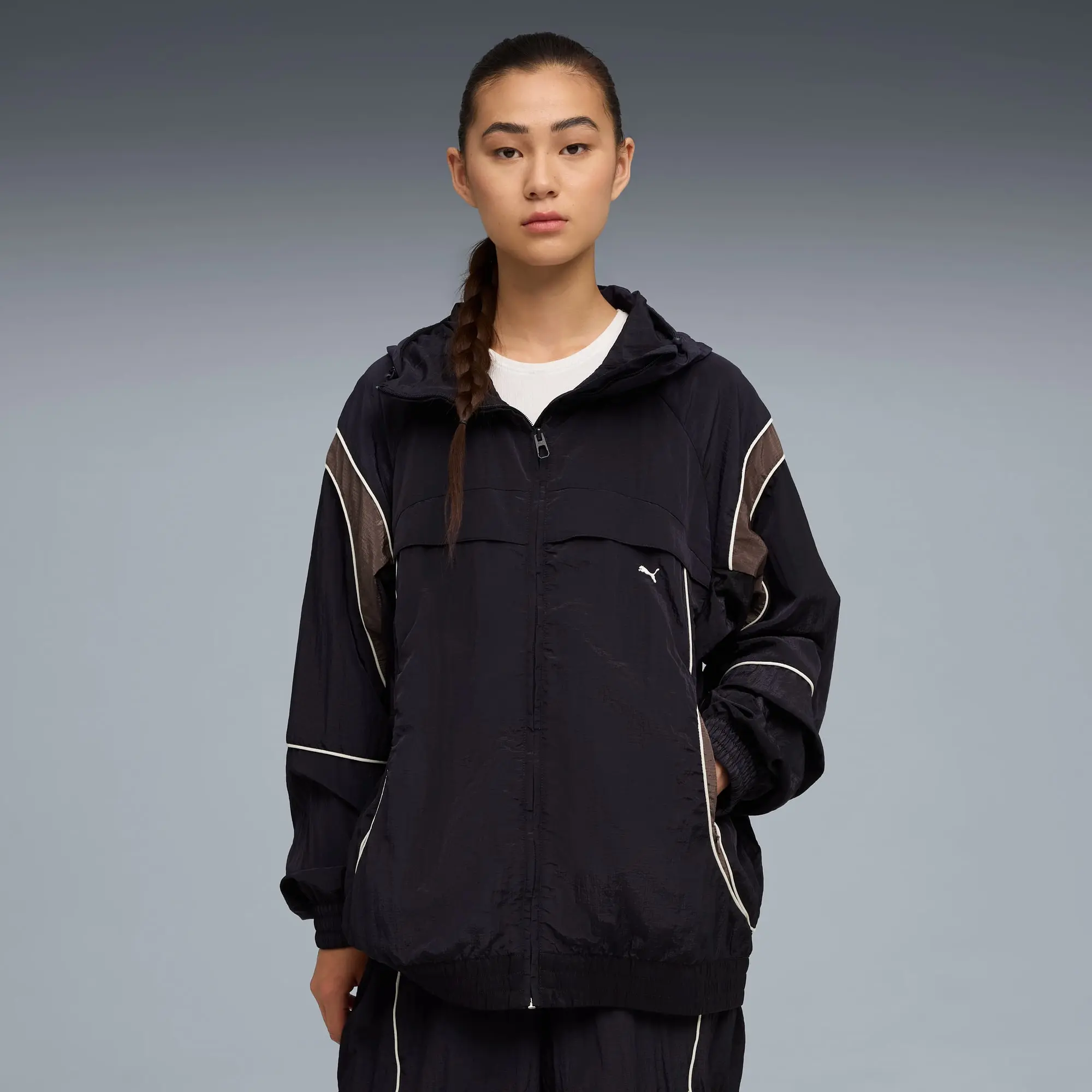 PUMA Clrt Ripstop Jacket Unisex, Dark Blue, size Large