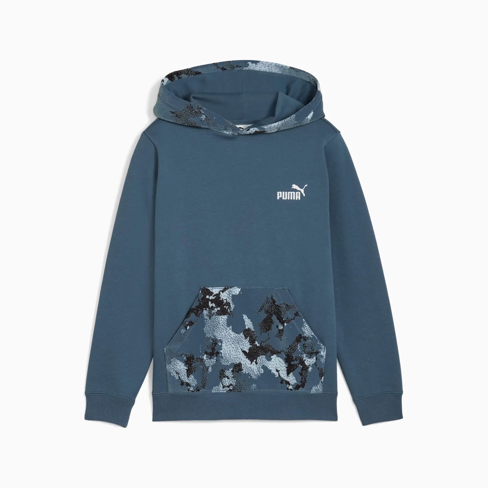 PUMA Essentials Camo Hoodie Youth, Dark Indigo, size 11-12 Youth