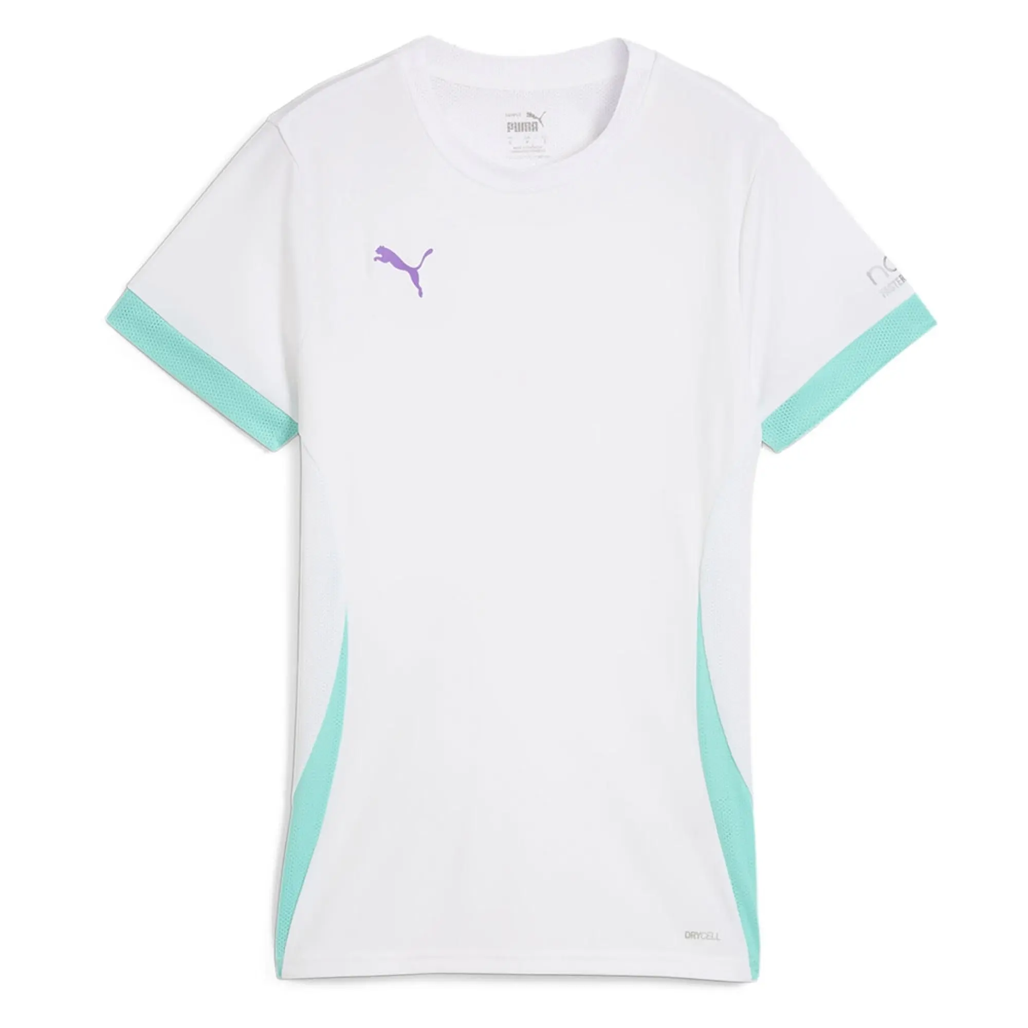 PUMA Individual Padel Jersey Women, White/Purple Glimmer/Aquatic, size Large