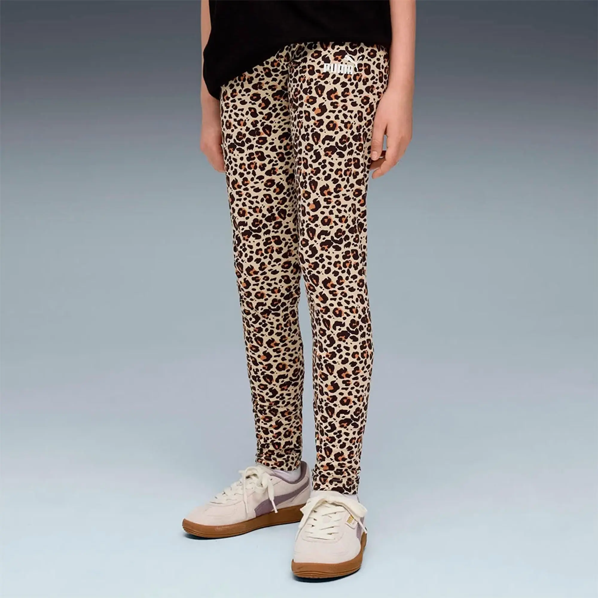 PUMA Essentials Graphic Animal Print Leggings Youth, Toasted Almond, size 11-12 Youth