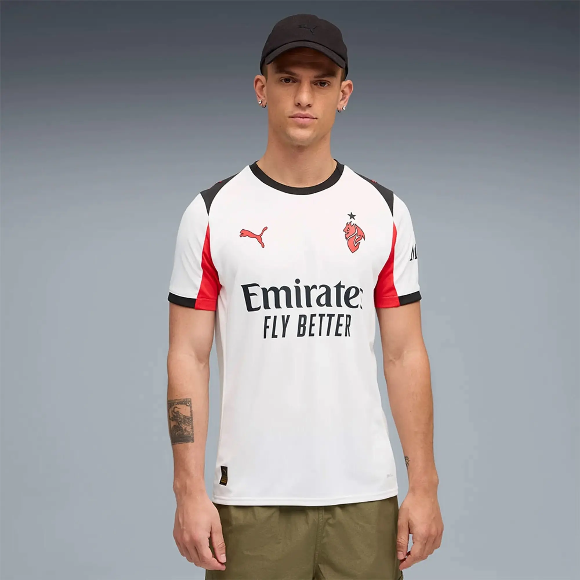 PUMA AC Milan 25/26 Away Jersey Men, White/For All Time Red, size 3XL
