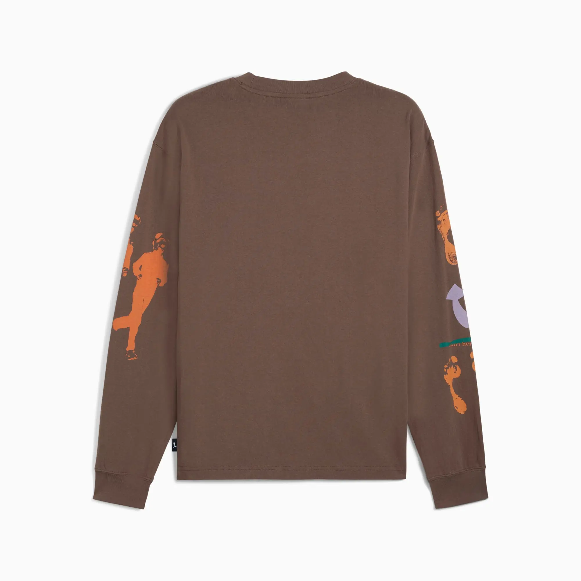 PUMA Graphic Jogging Partner Long Sleeve Top Men, Flat Bronze, size Large