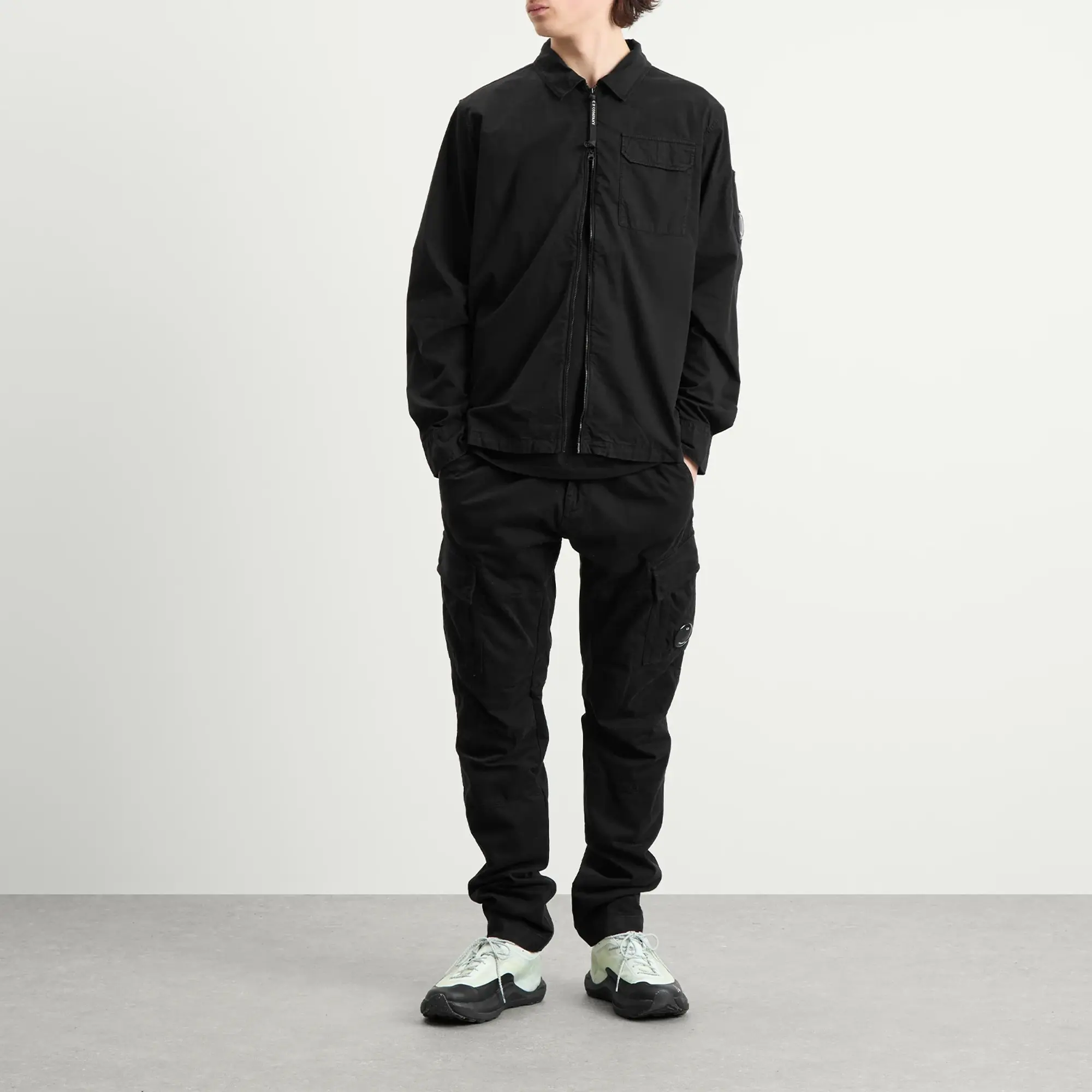 C.P. Company Men's Stretch Sateen Cargo Pants Black