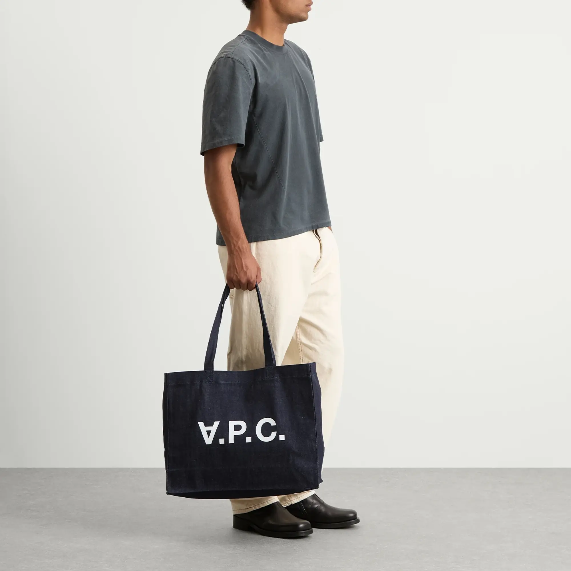 A.P.C. Men's Daniela Denim Shopping Tote Indigo