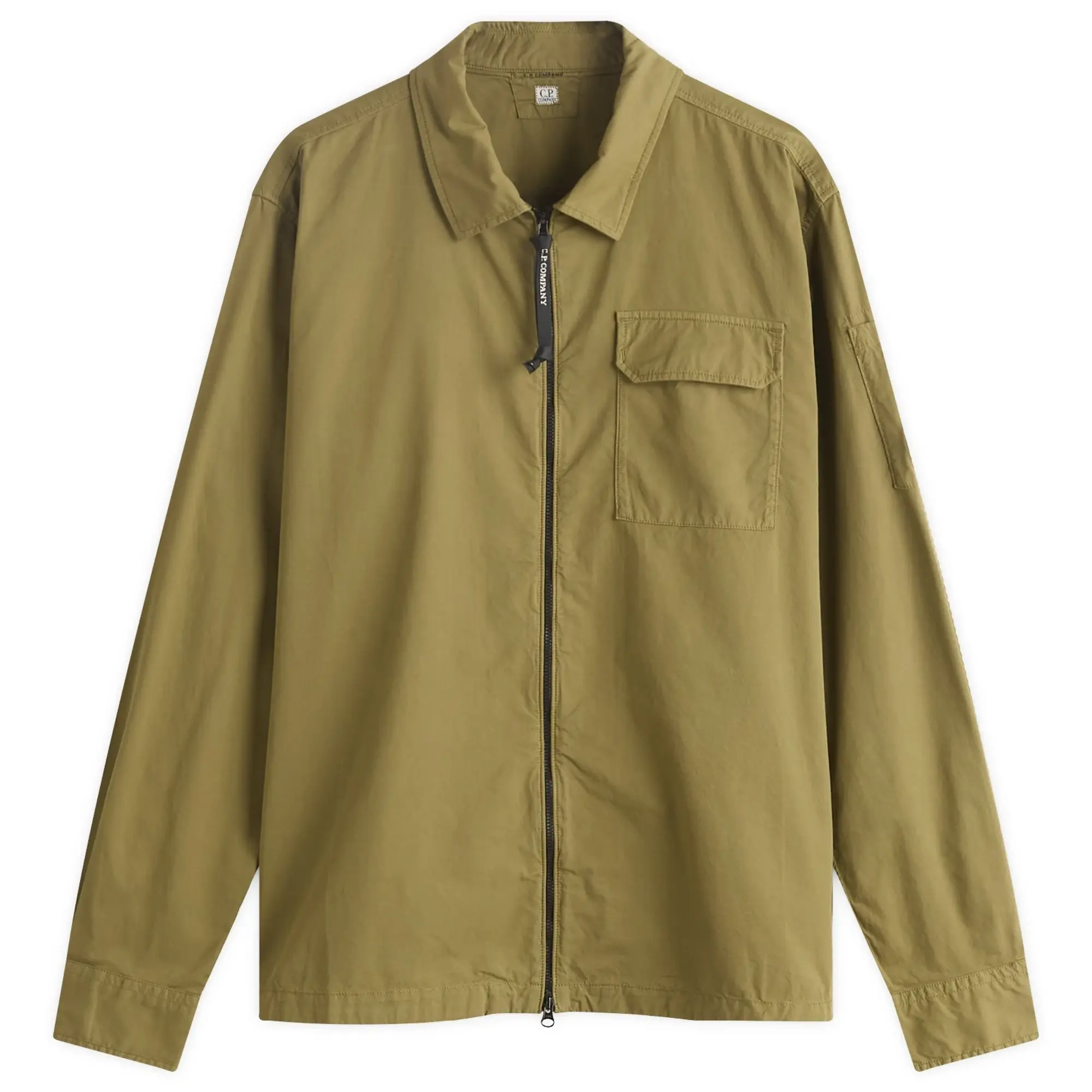 C.P. Company Men's Organic Gabardine Zip Overshirt Capers