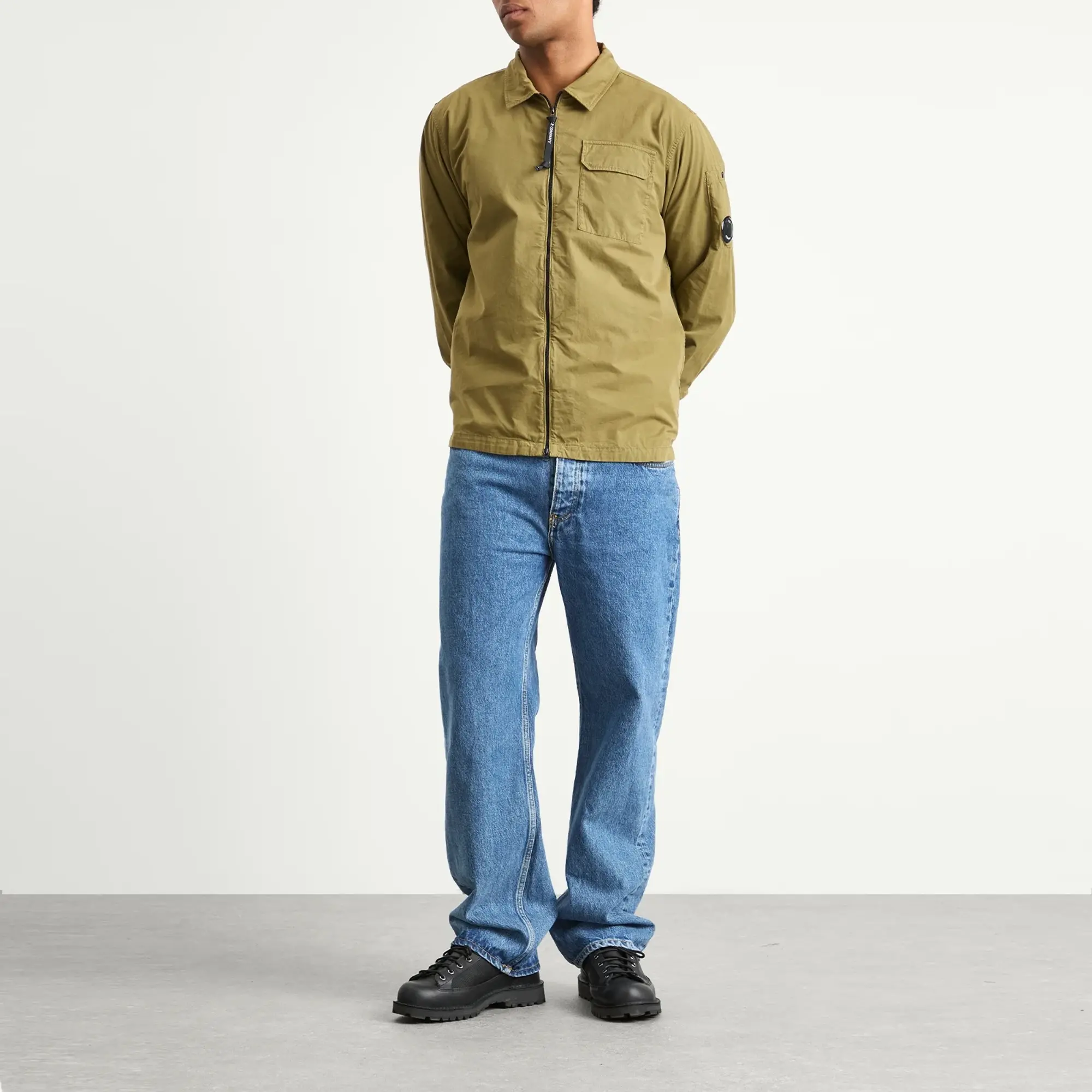 C.P. Company Men's Organic Gabardine Zip Overshirt Capers